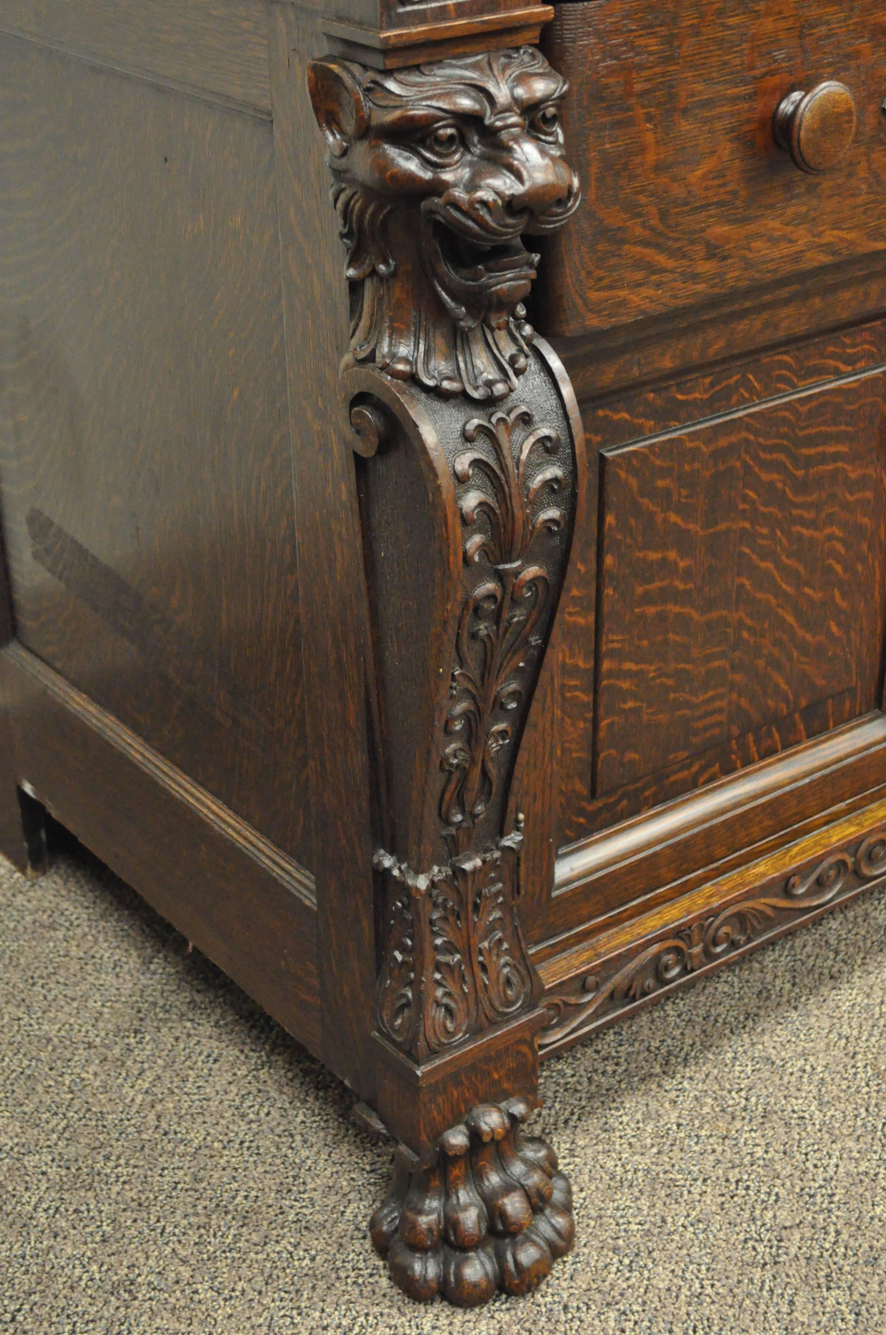 1800's antique sideboard buffet with mirror