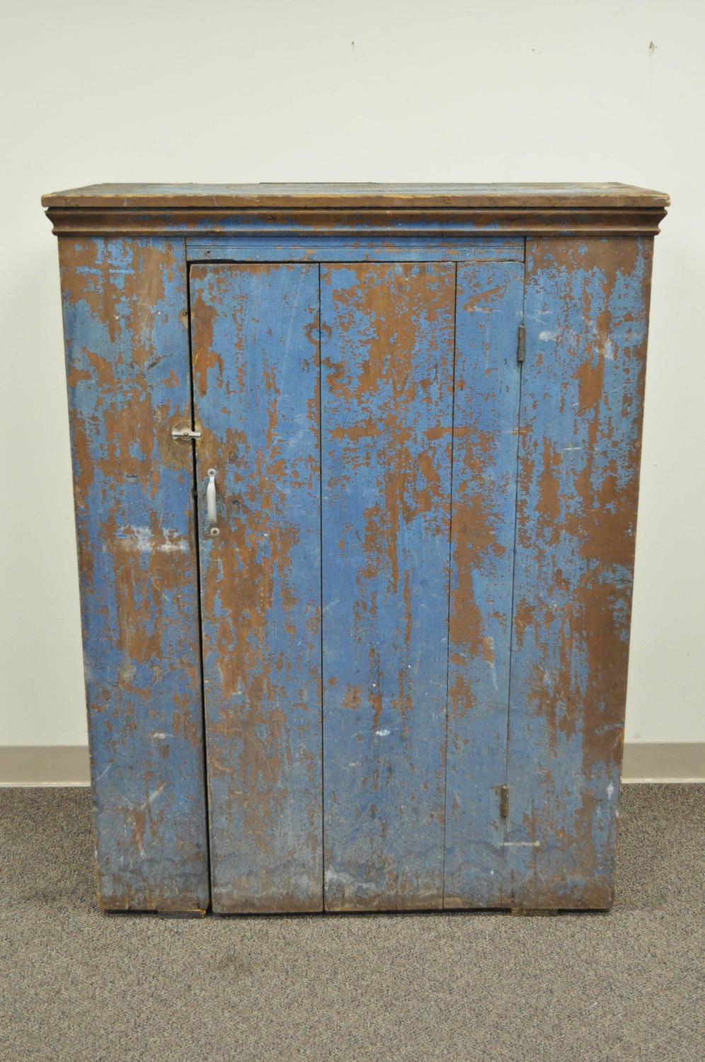 Antique Blue Distress Painted Pennsylvania Primitive Jelly ...