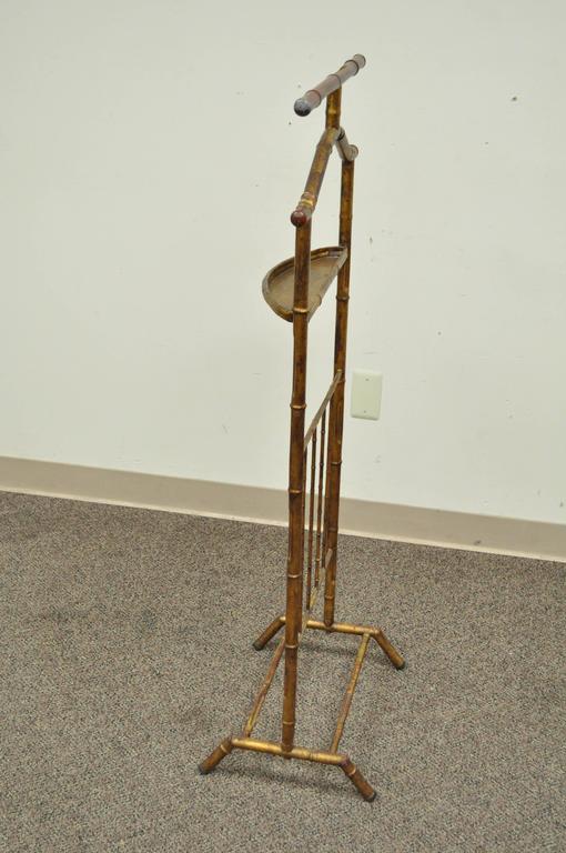 Italian Hollywood Regency Gold Gilt Faux Bamboo Tole Metal Clothing