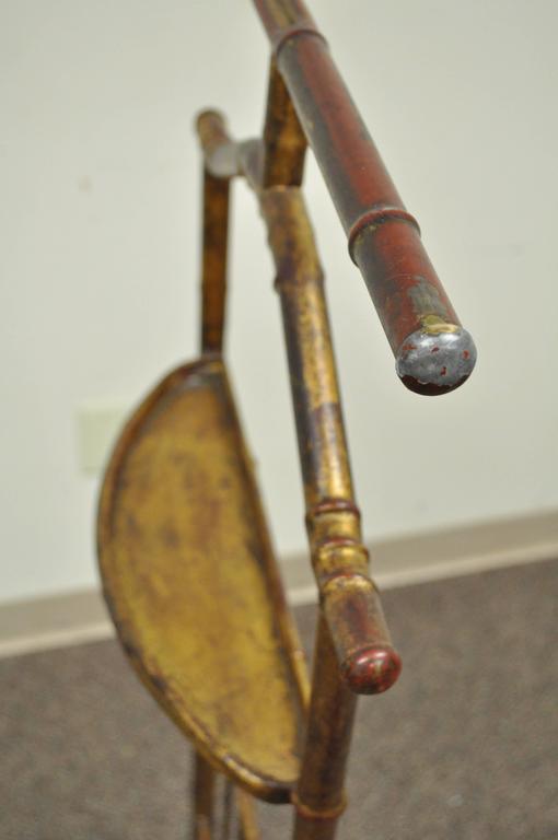 Italian Hollywood Regency Gold Gilt Faux Bamboo Tole Metal Clothing