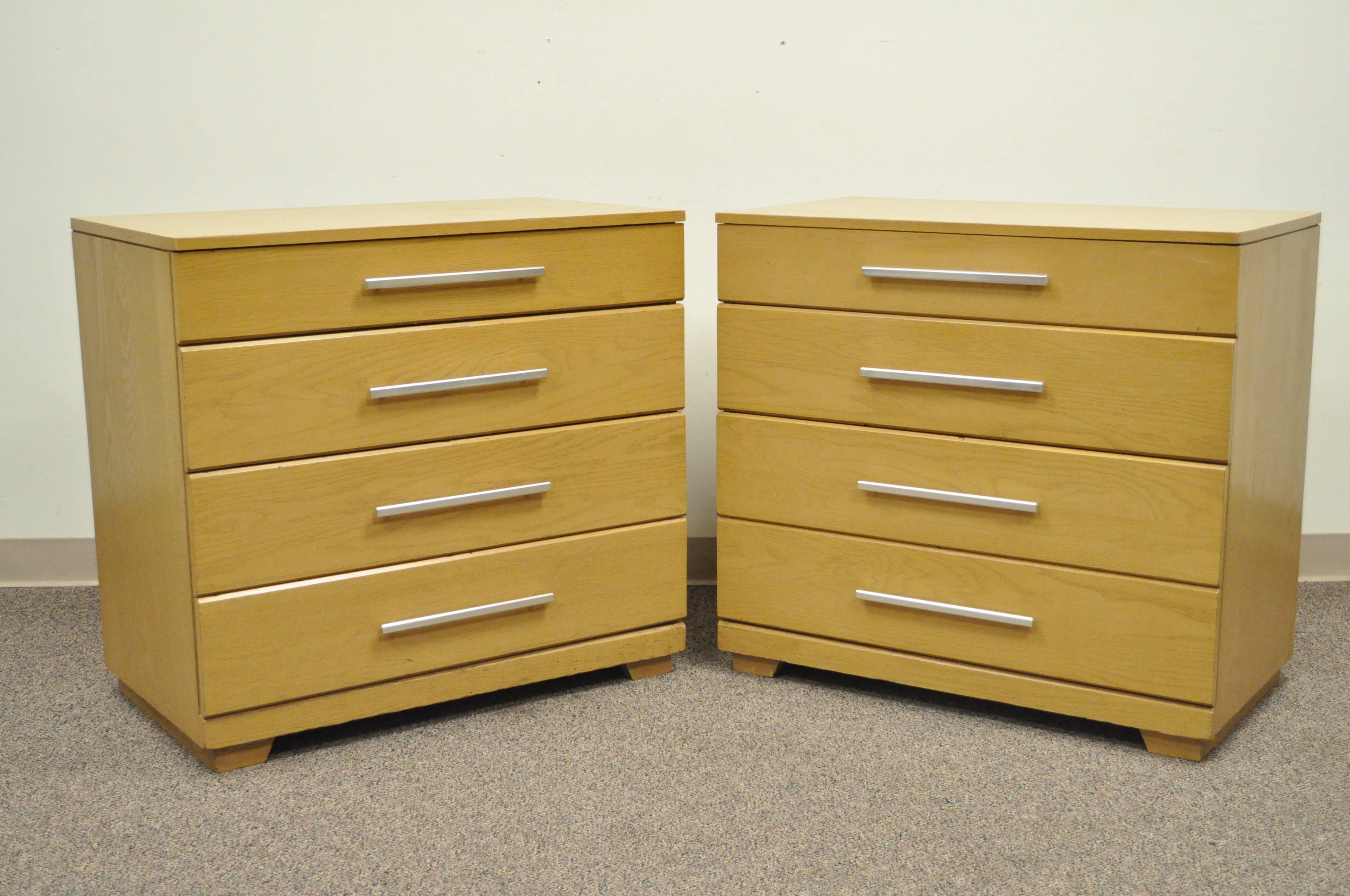 Mid-20th Century Pair Oak Mid-Century Modern Raymond Loewy Mengel Bachelor Chest Commode Dressers