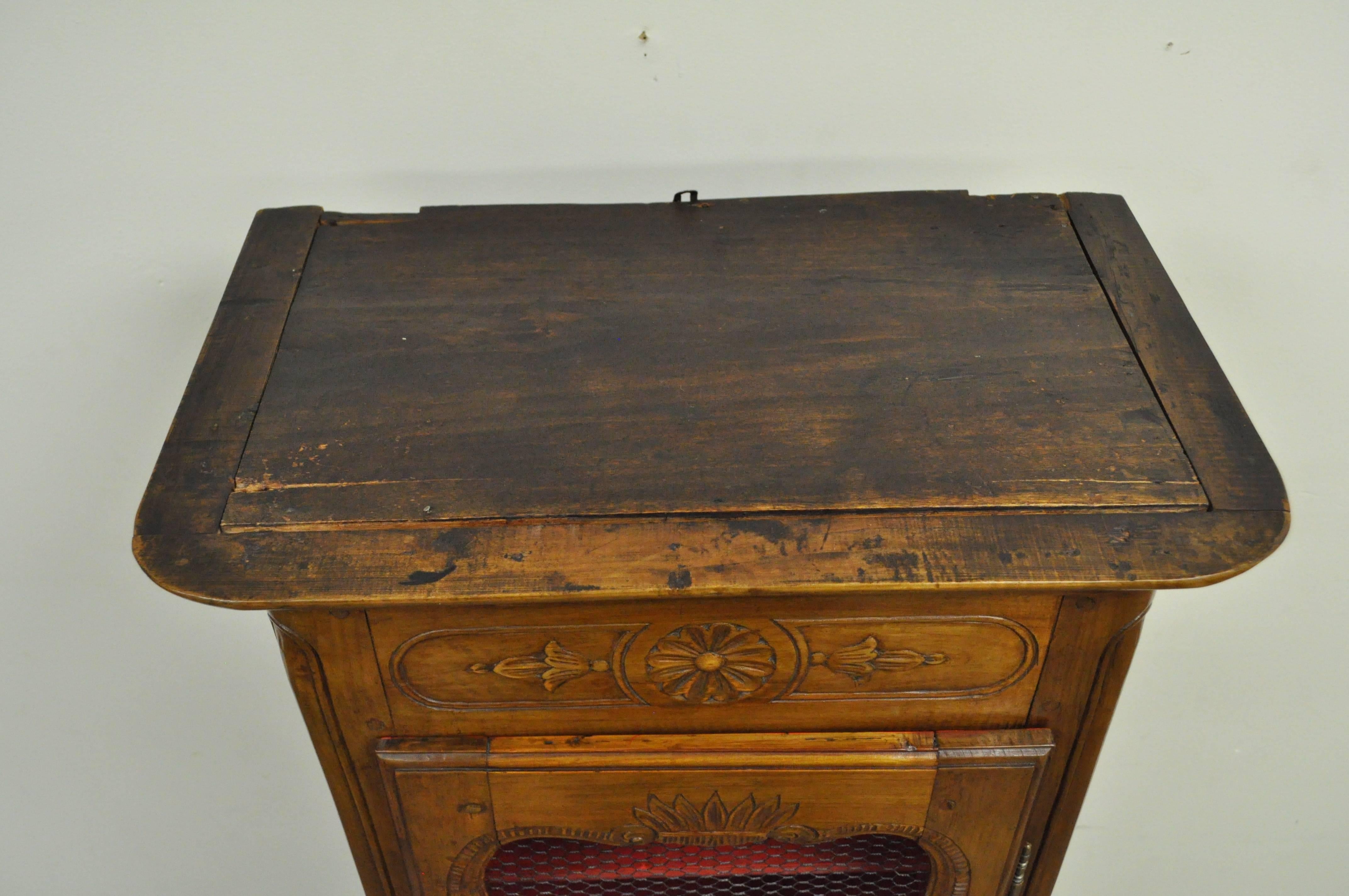 Antique Narrow Country French Louis XV Style Hand-Carved Italian Walnut Bookcase 4