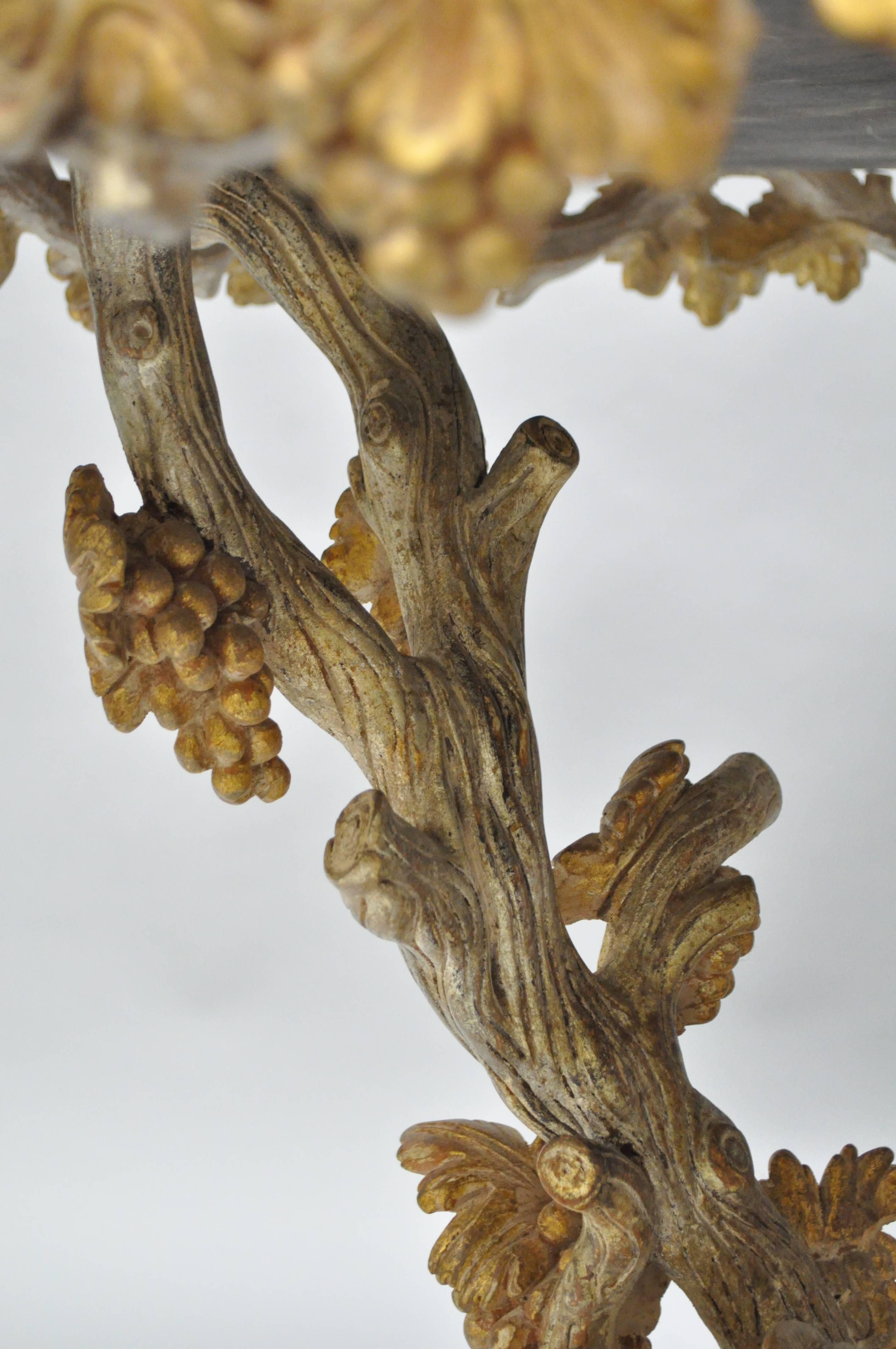 Large Pair of Italian Venetian Carved Wood Faux Bois Branch Grape Center Tables For Sale 3