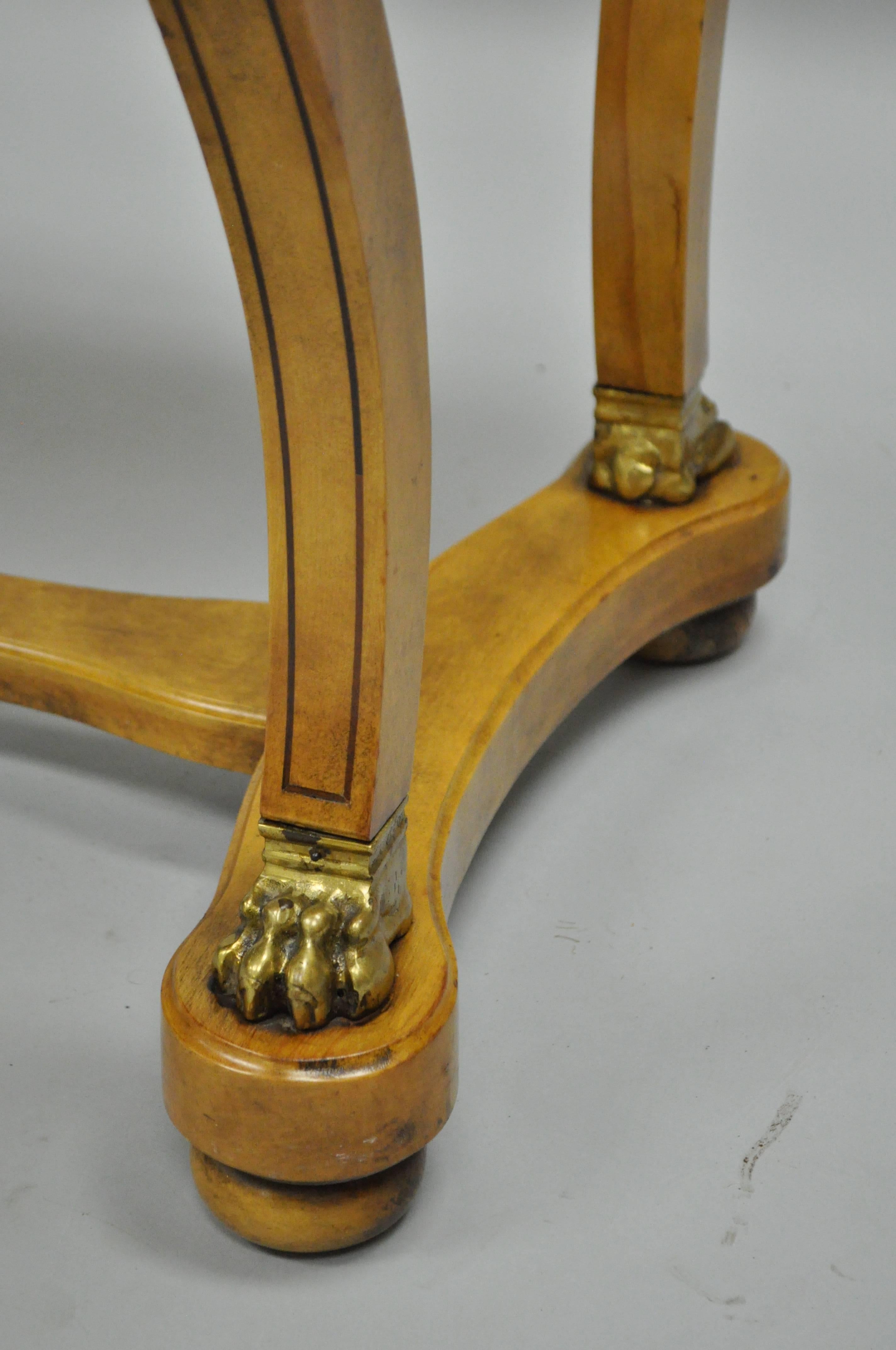 Mid-20th Century Vintage French Regency Rosewood Walnut Cartonnier Desk Table Bronze Paw Feet For Sale