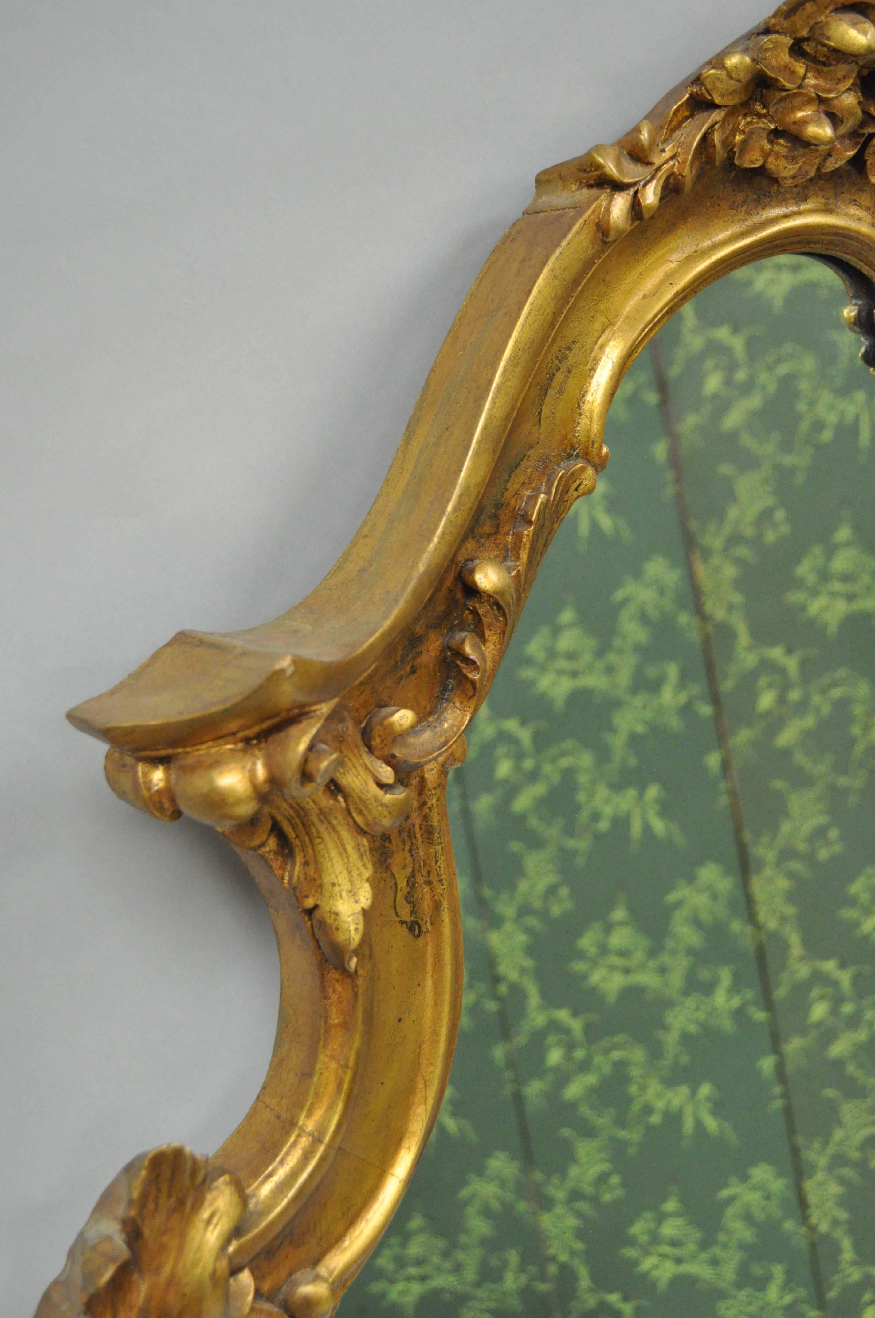 Mid-20th Century Large French Rococo Louis XV Style Shell and Floral Carved 65