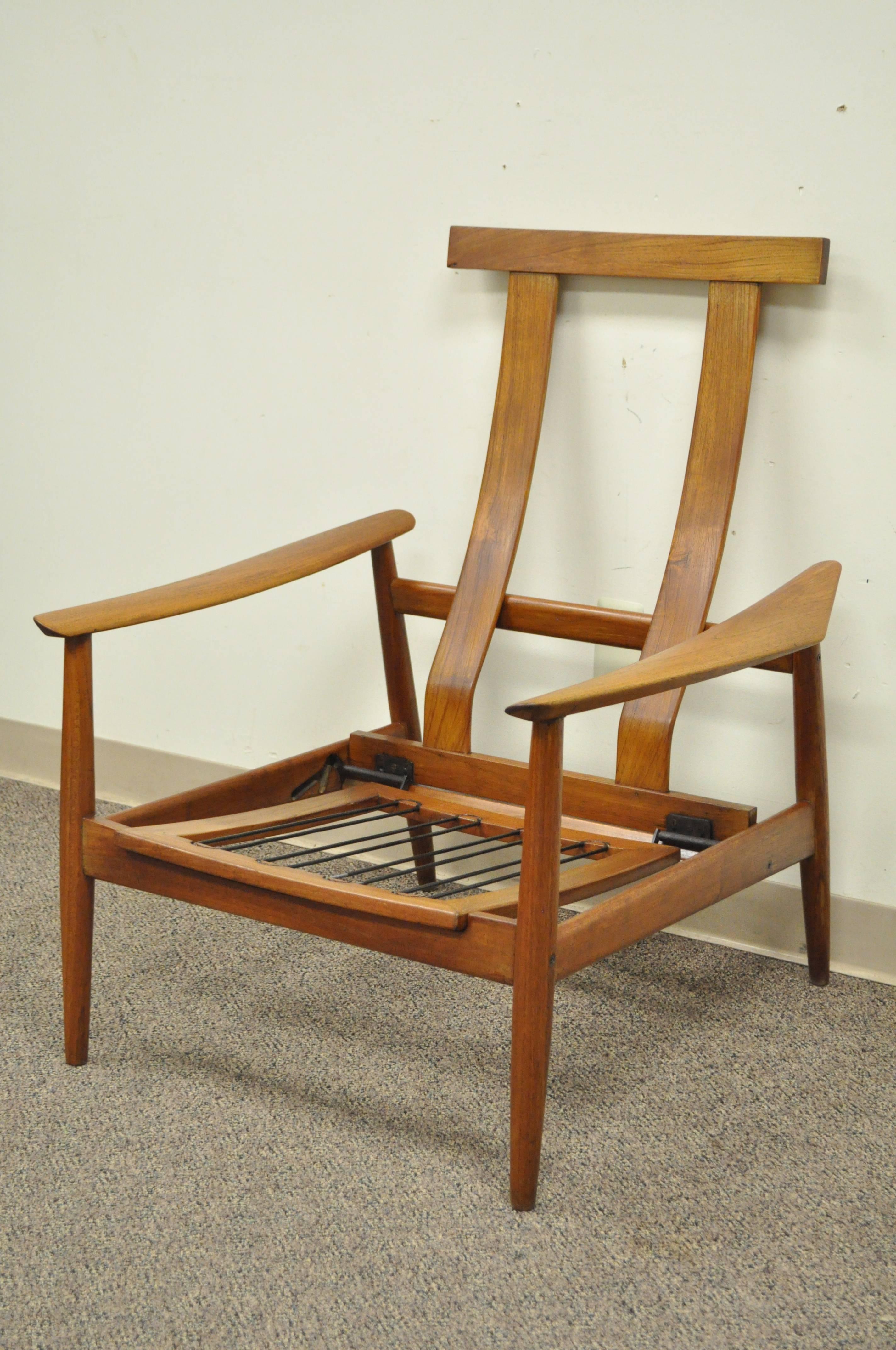 Vintage Arne Vodder FD-164 Teak Mid-Century Danish Modern Reclining Lounge Chair 2