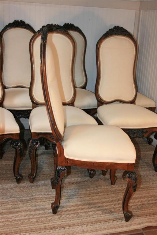 1960s Set of 8 Baroque Style Carved Dining Chairs Karges Quality 2