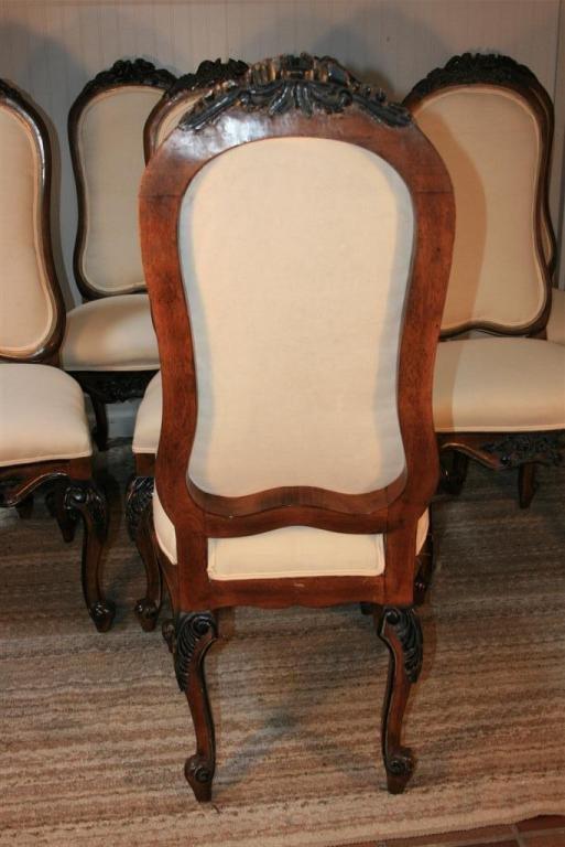1960s Set of 8 Baroque Style Carved Dining Chairs Karges Quality 3