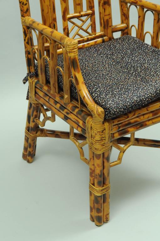 Details about  / Fretwork Bamboo Wide Chair Chinese Chippendale Rattan Hollywood Regency Wicker