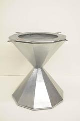 Faceted Hour Glass Dining Center Table Pedestal Base Aluminum Aviator Style