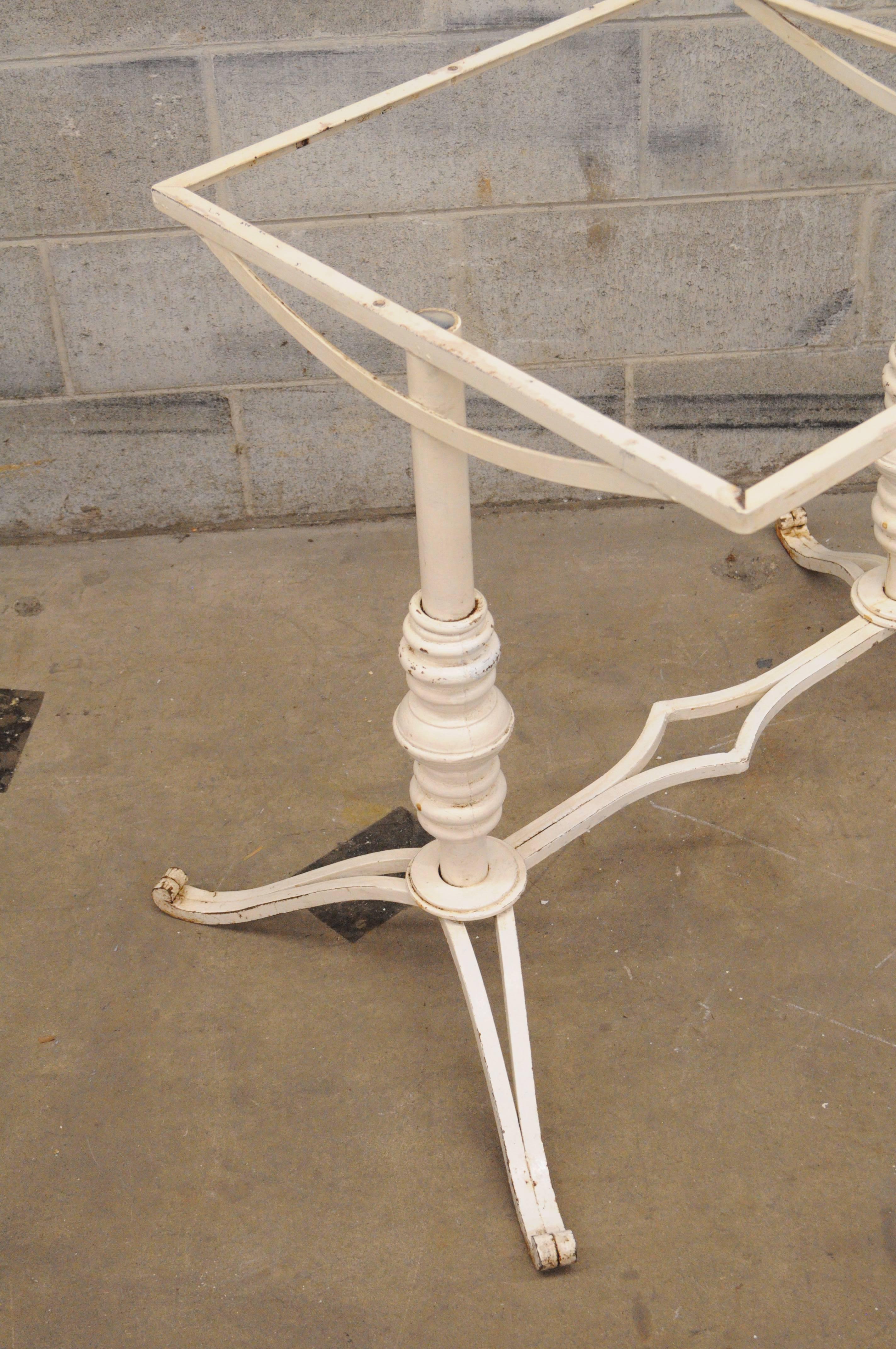 20th Century Vintage French Bistro Cast Iron Pastry Table Base Dining Console Pedestal Desk