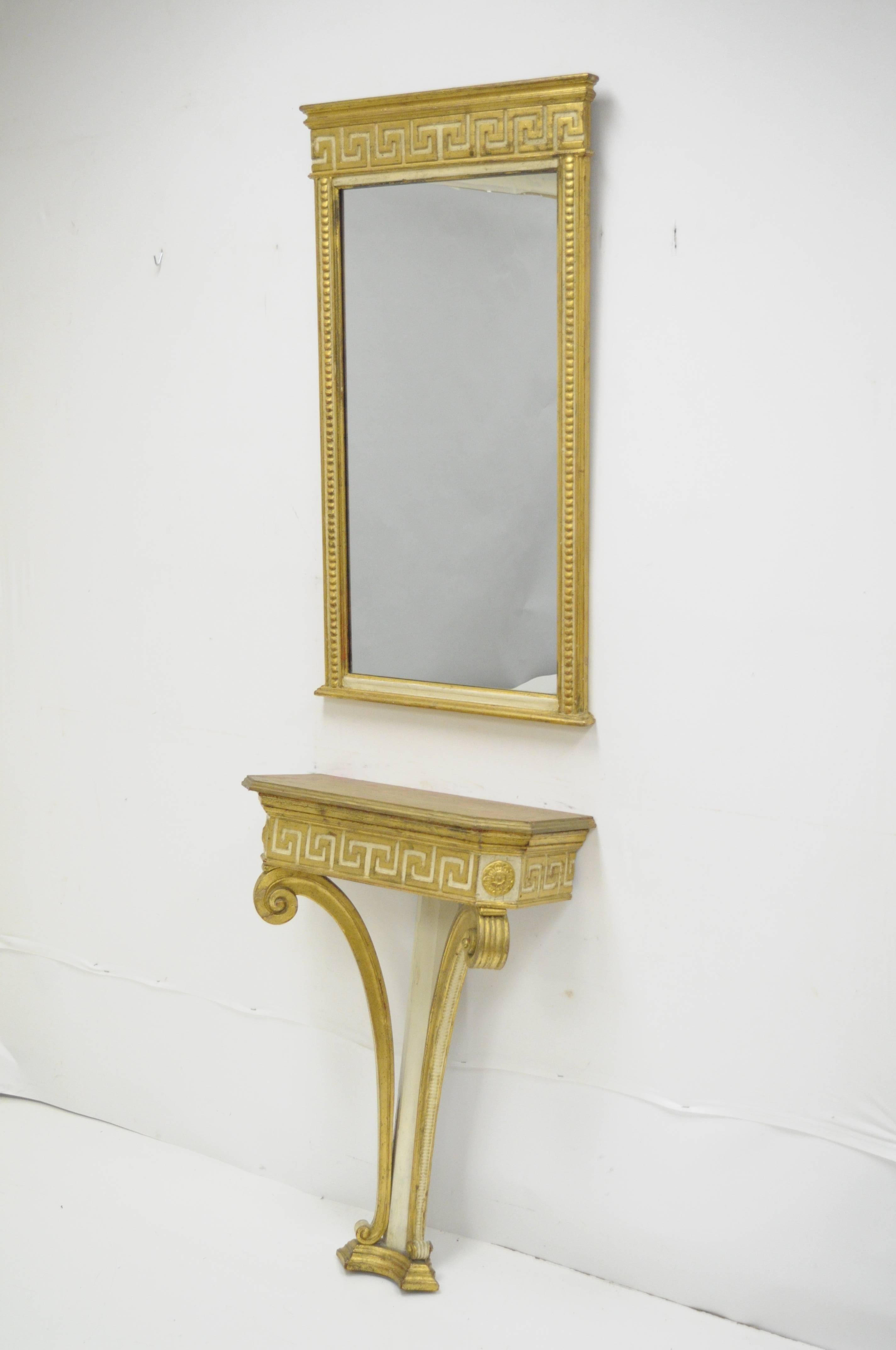 neoclassical console with mirror