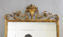 Carved Gold Giltwood and Gesso English Robert Adam Style Wall Mirror Rectangular