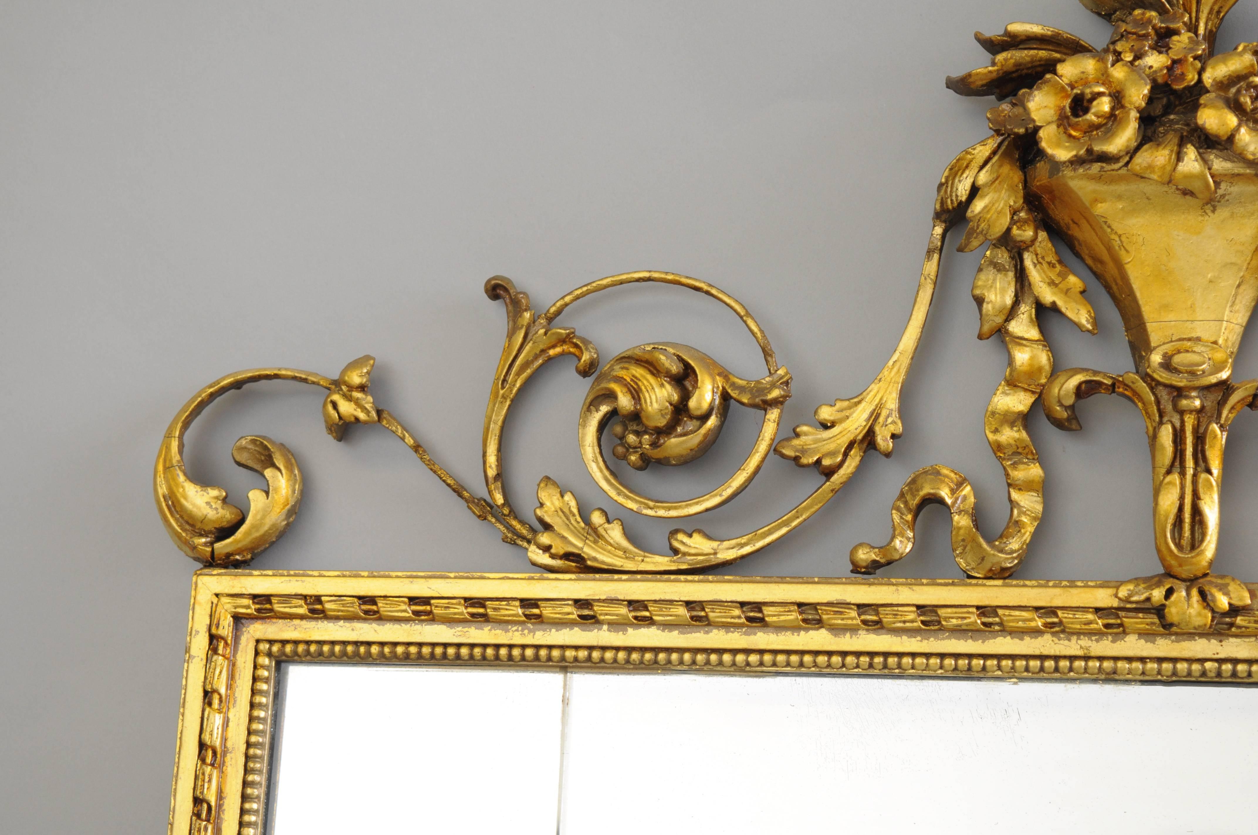 antique gold rectangular mirror