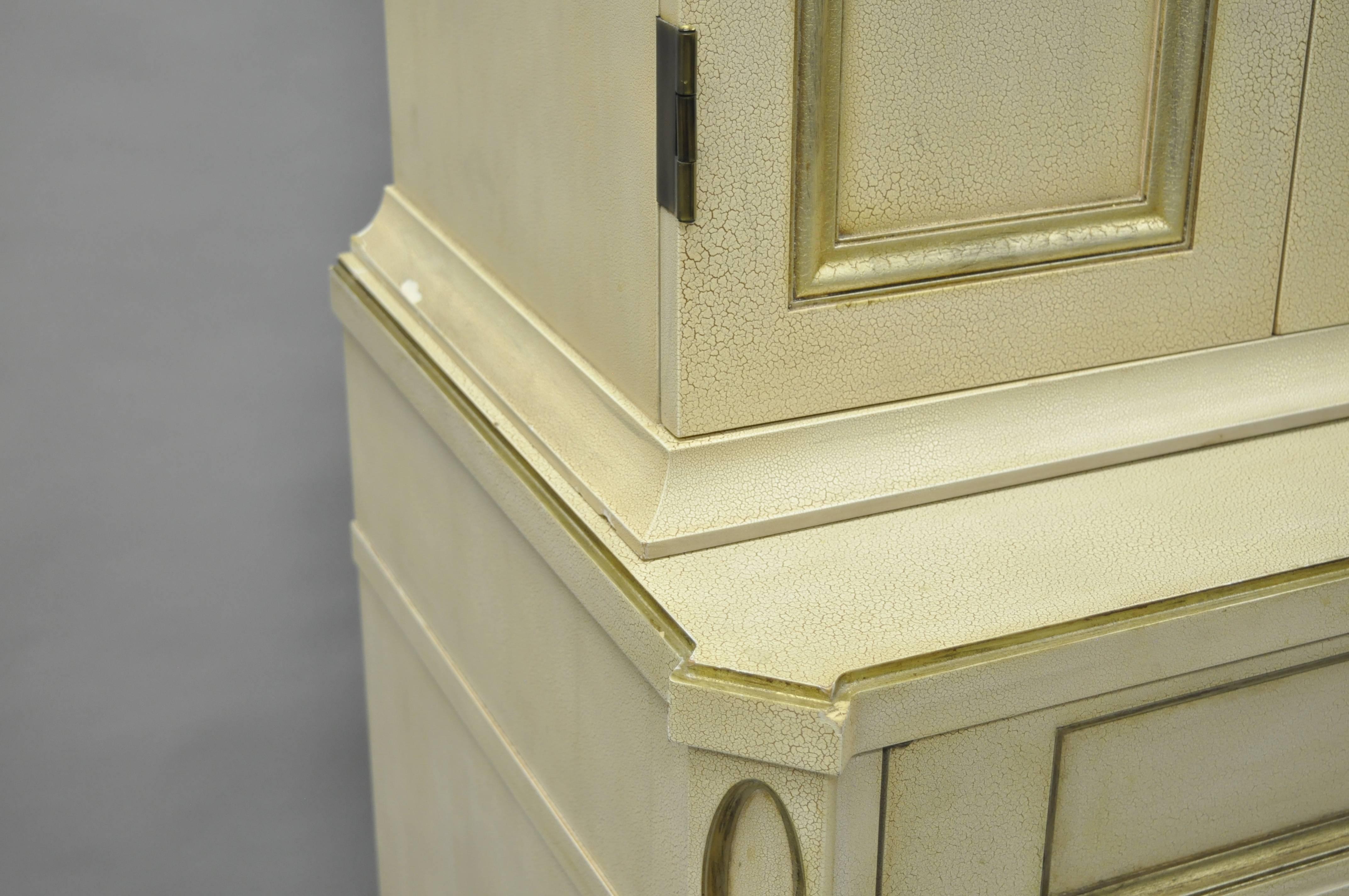 French Neoclassical Louis XVI Style Cream & Gold Painted Bar Cabinet by Decca A For Sale 2