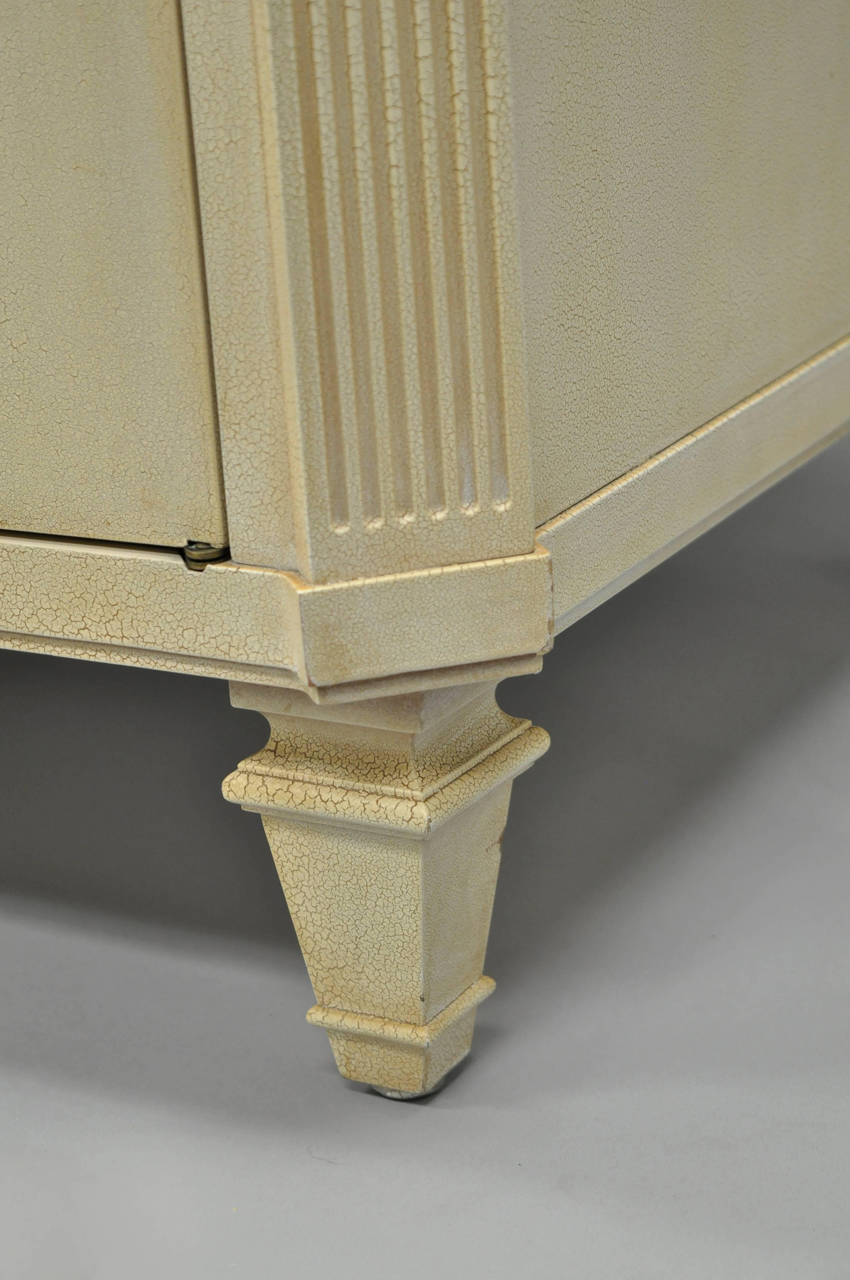 French Neoclassical Louis XVI Style Cream & Gold Painted Bar Cabinet by Decca A For Sale 1