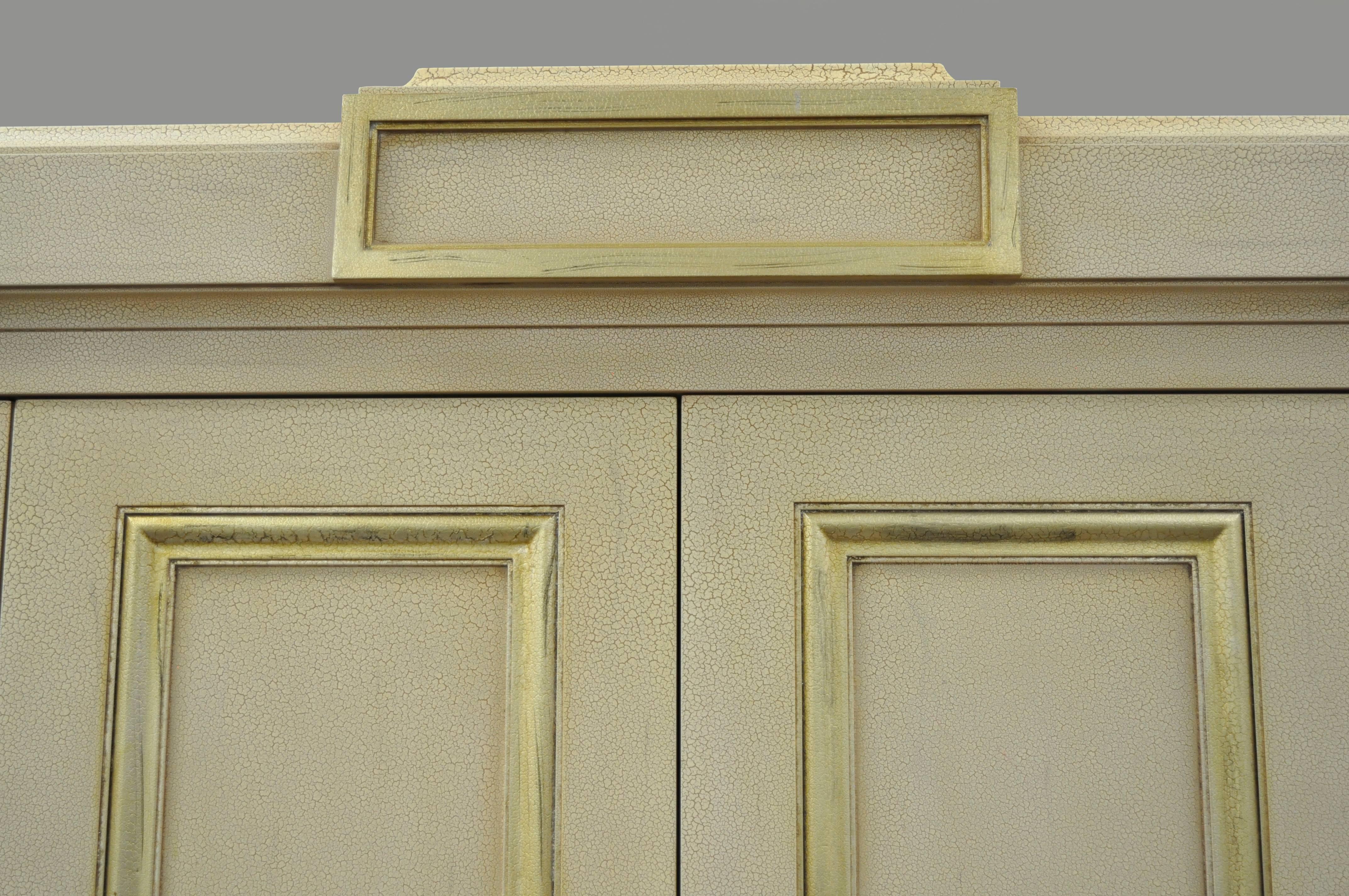 French Neoclassical Louis XVI Style Cream & Gold Painted Bar Cabinet by Decca A For Sale 4