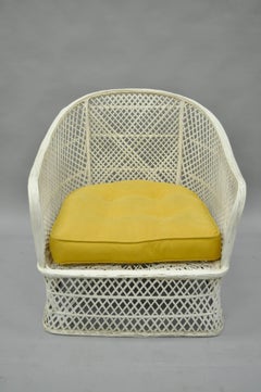 Russell Woodard gewebt gesponnen Fiberglas Barrel zurück Patio Lounge Club Chair