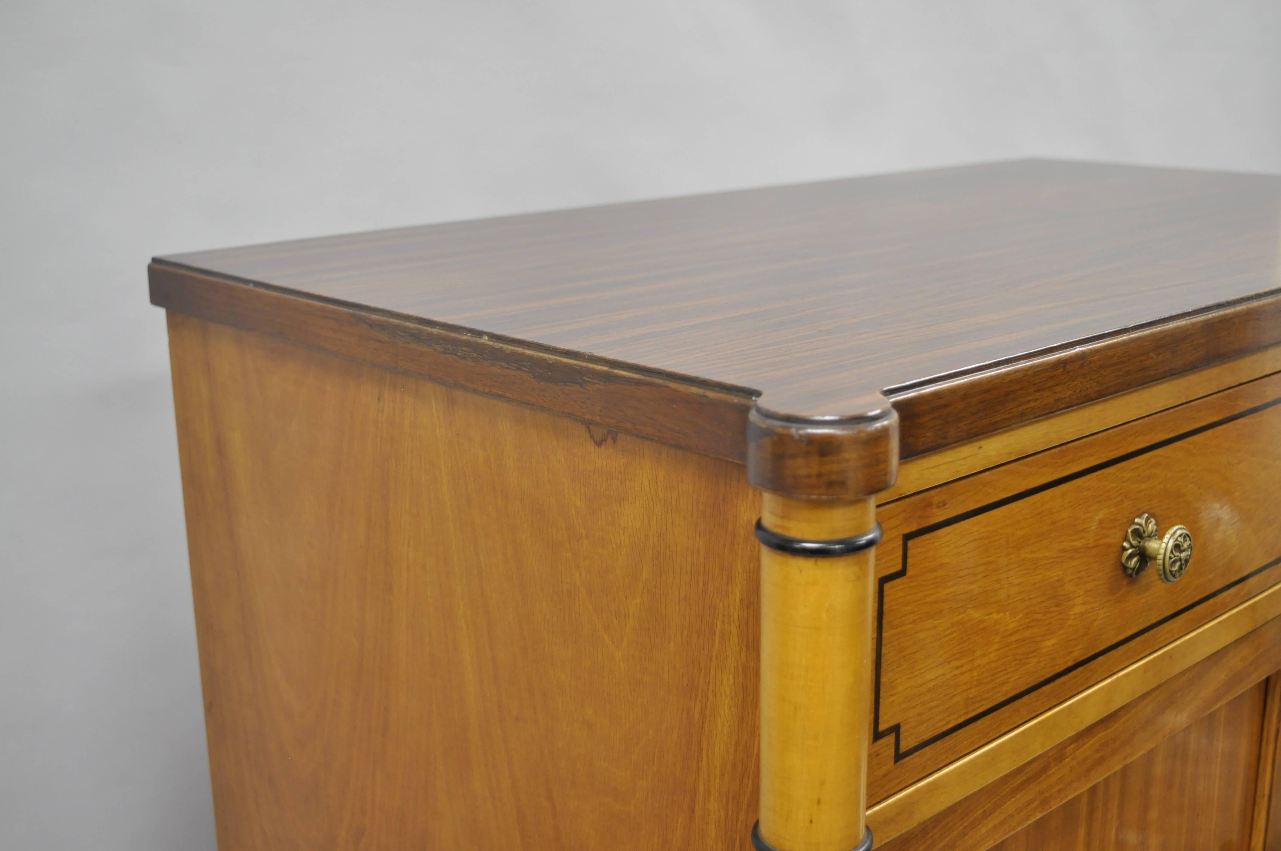 Kittinger Satinwood & Rosewood French Regency Style Tall Chest Dresser Cabinet For Sale 1