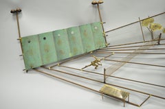 Curtis C. Jere Tennis Match Player Wall Art Sculpture Brass Mid-Century Modern