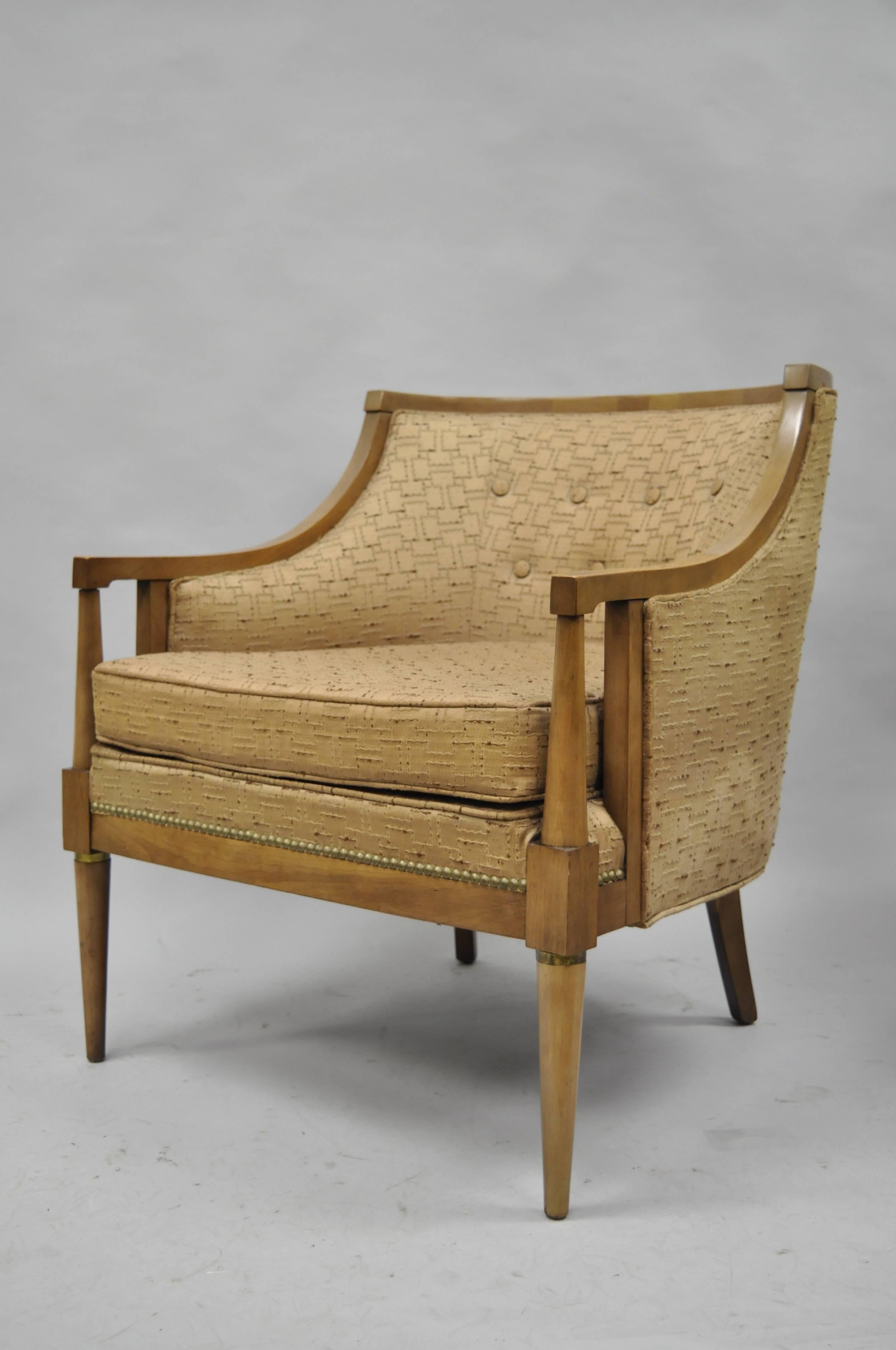 Pair of Mid-Century Modern Barrel Back Wood Lounge Club Chairs Paul McCobb Style 4