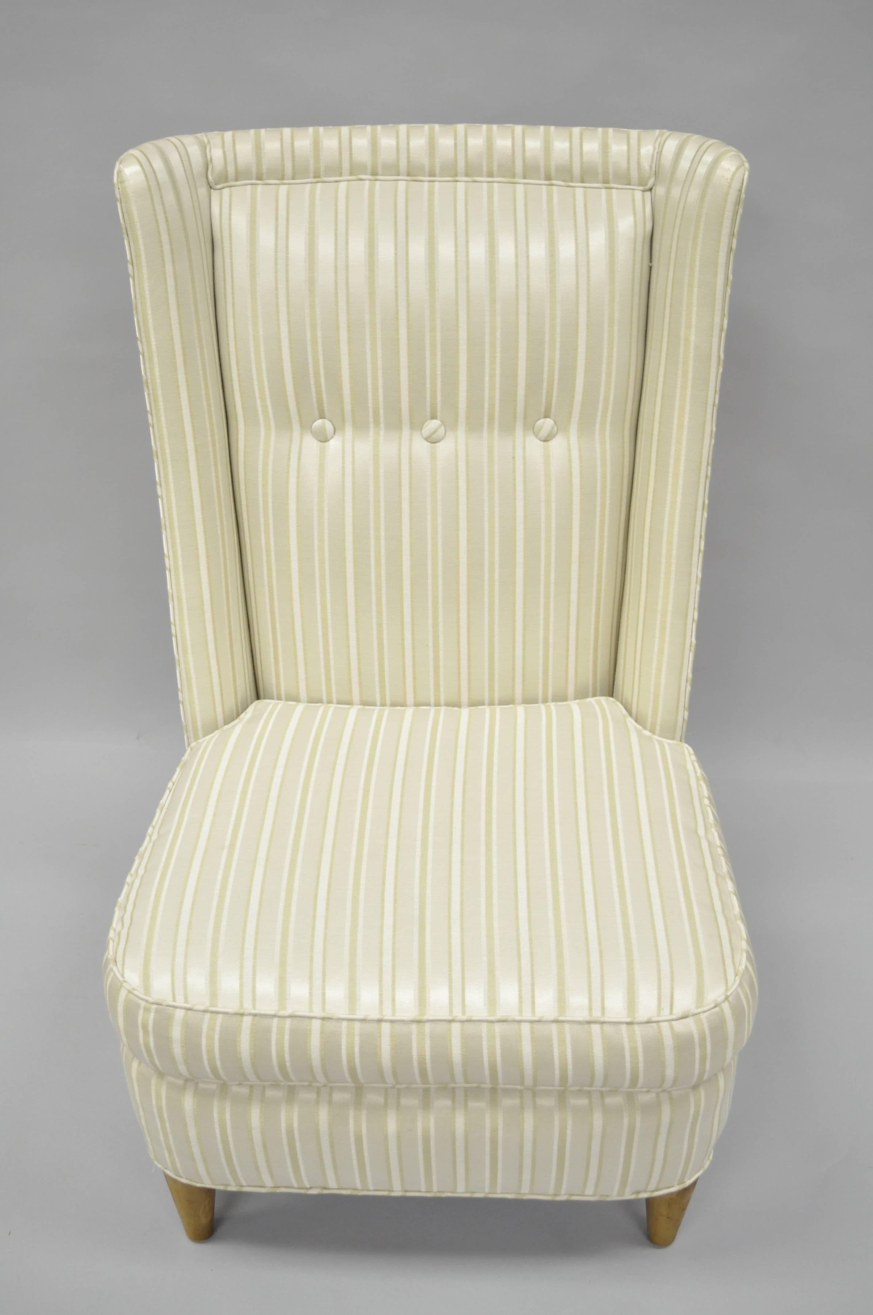 Paul Laszlo Upholstered Slipper Lounge Chair Barrel Wingback Mid-Century Modern For Sale 5