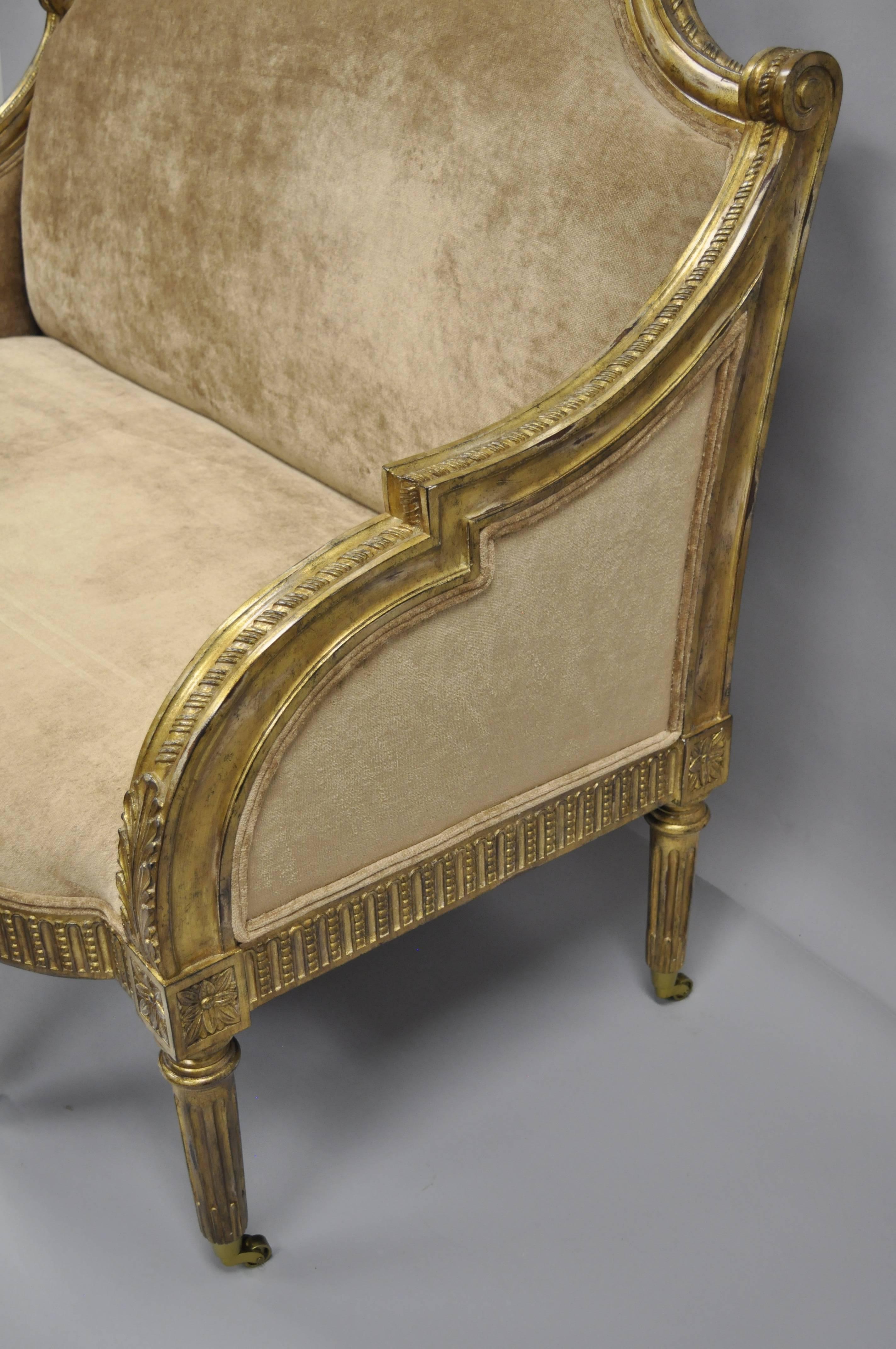 Pair of Maitland-Smith French Empire Neoclassical Style Settee Sofas Loveseat In Good Condition In Philadelphia, PA