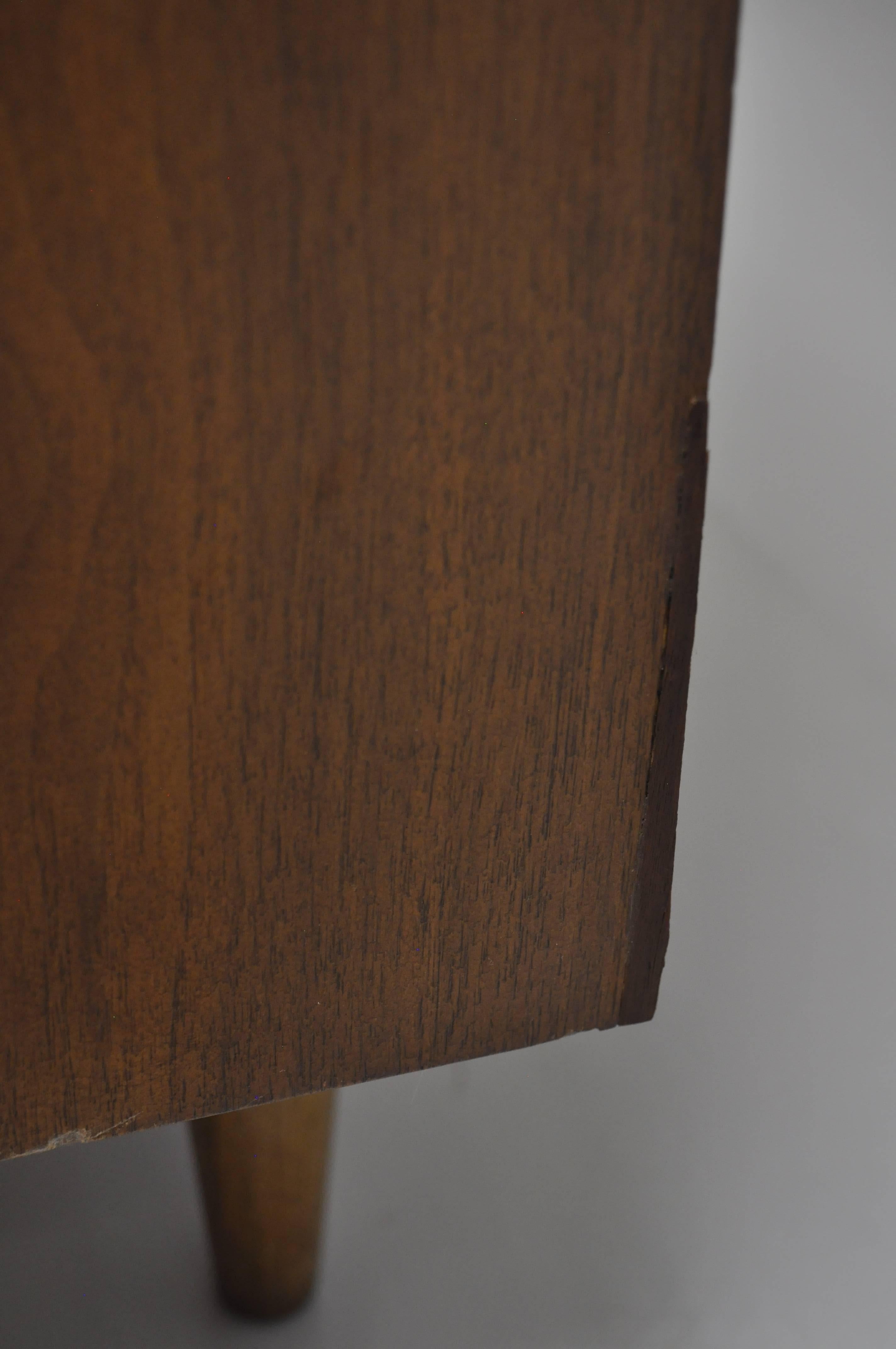 Veneer Mid Century Modern Danish Walnut Curved Top Gentleman Tall Chest Dresser Cabinet For Sale