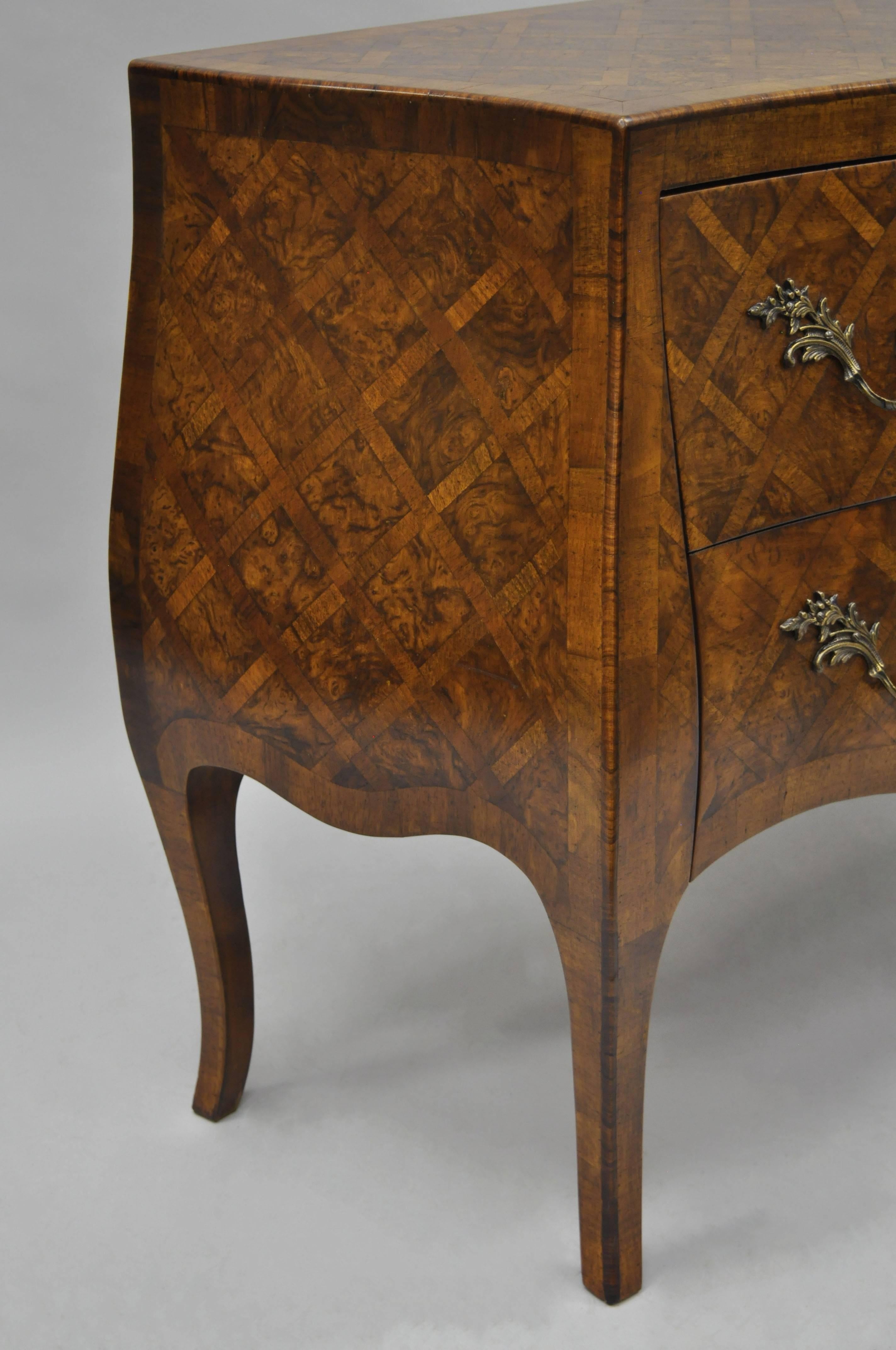 Italian Bombe Commode Chest Parquetry Inlaid French Louis XV Style 2