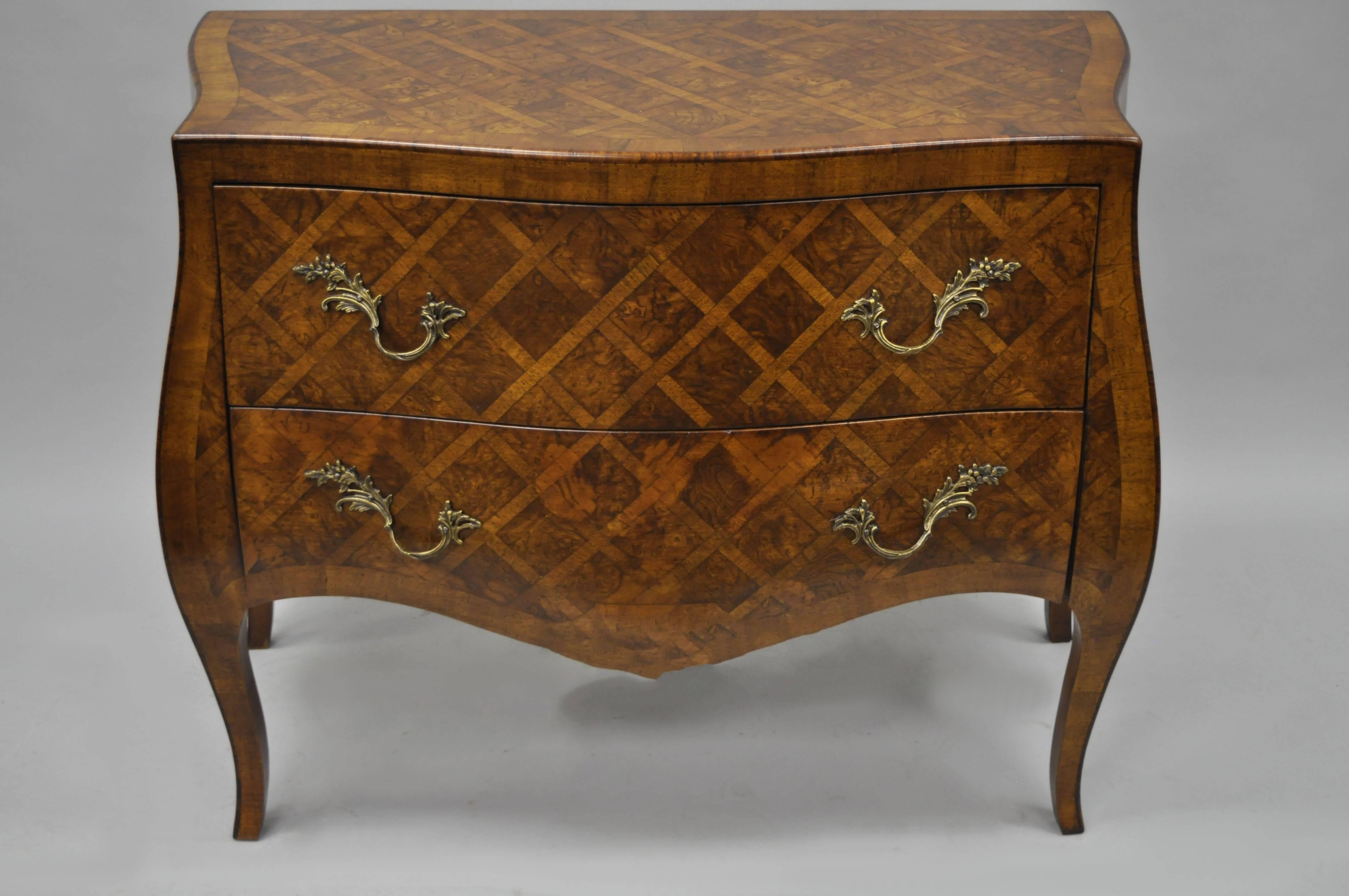 Italian Bombe Commode Chest Parquetry Inlaid French Louis XV Style 3