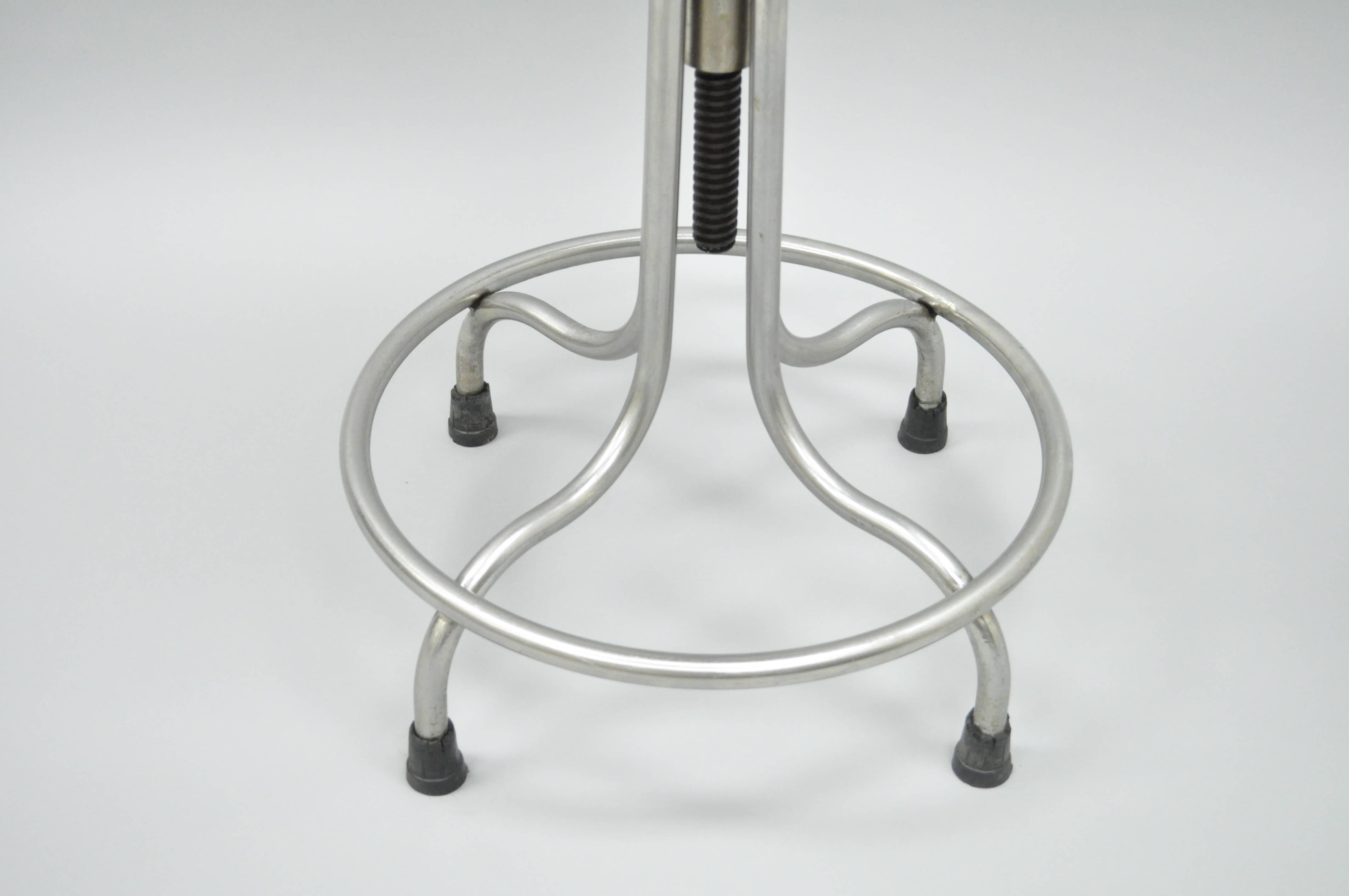 Late 20th Century 8 Vintage Stainless Steel Adjustable Metal Stools American Industrial Modern USA