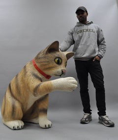 Large Oversize Vintage Fiberglass Cat Mannequin Retail Advertising Store Display