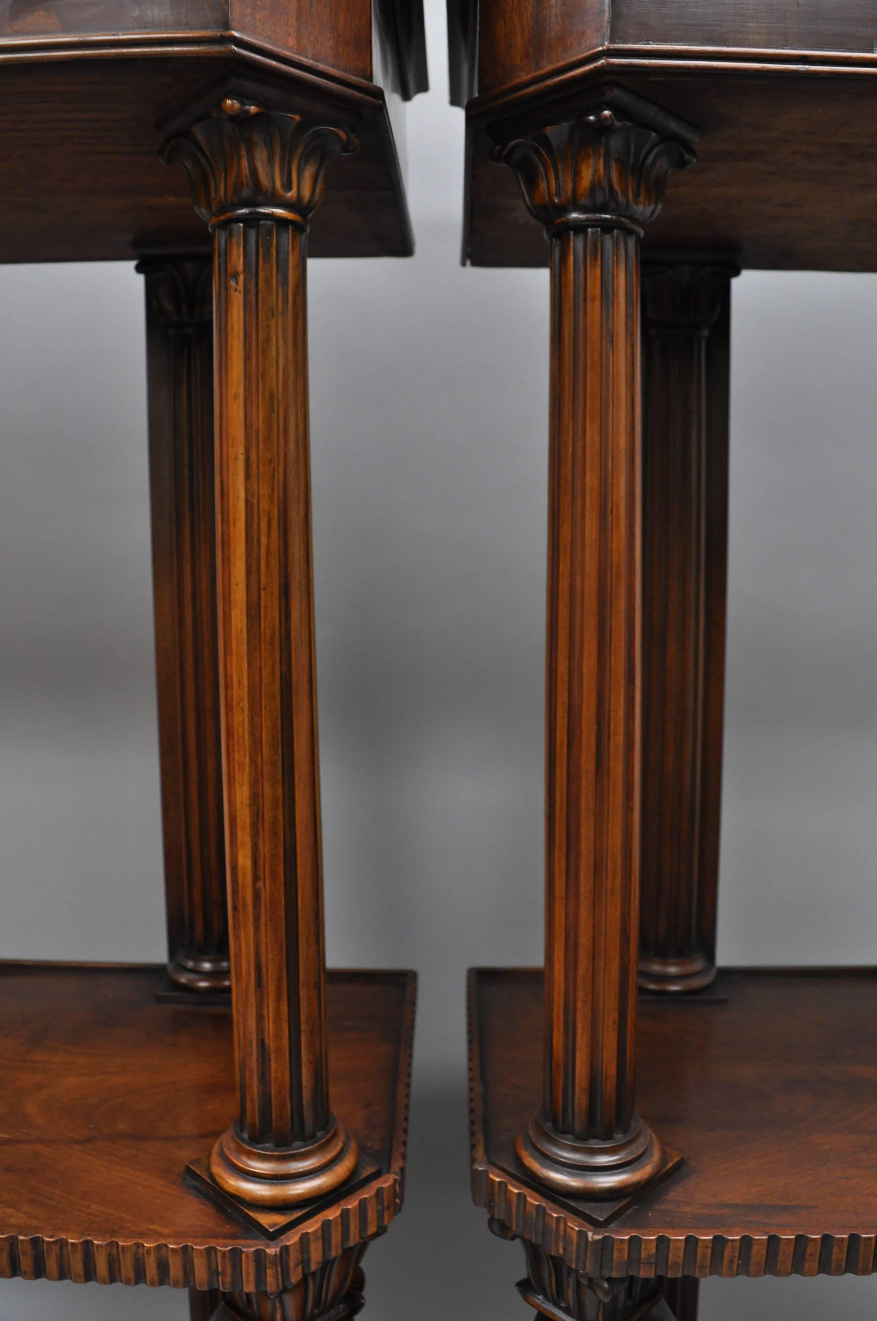Pair of Mahogany Regency Style Carved Griffin Bookcase Curio Stands Horner Style For Sale 2