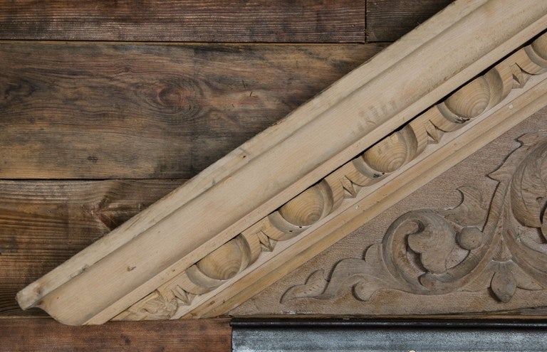 Neoclassical Large Carved Wooden Door Pediment For Sale