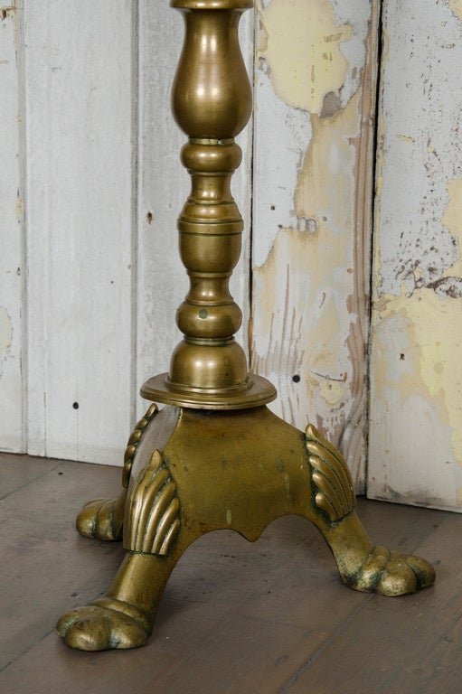 Antique Greek Orthodox Solid Brass Candelabrum Candle Stand For Sale at