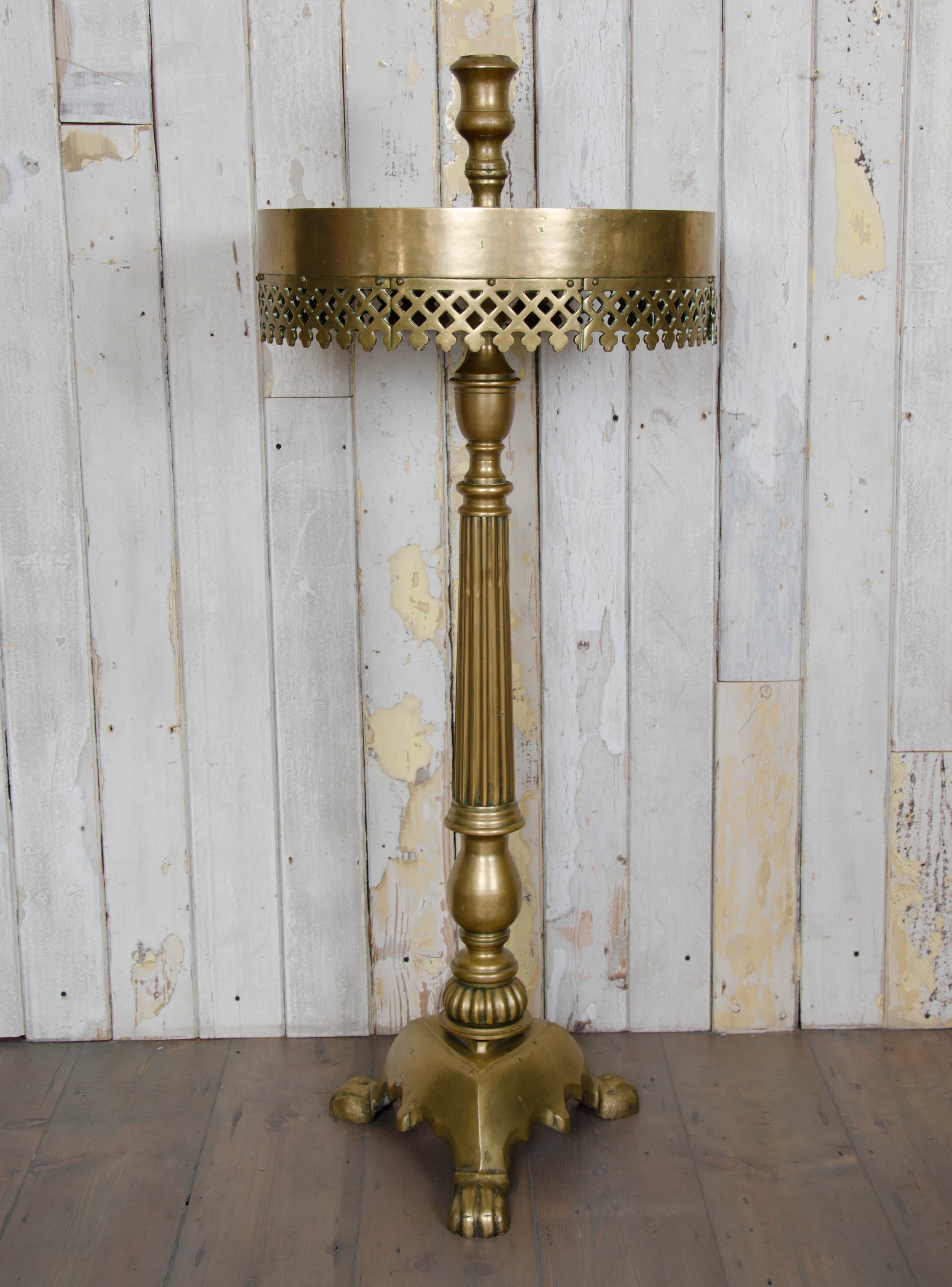 Antique Greek Orthodox Solid Brass Candelabrum Candle Stand