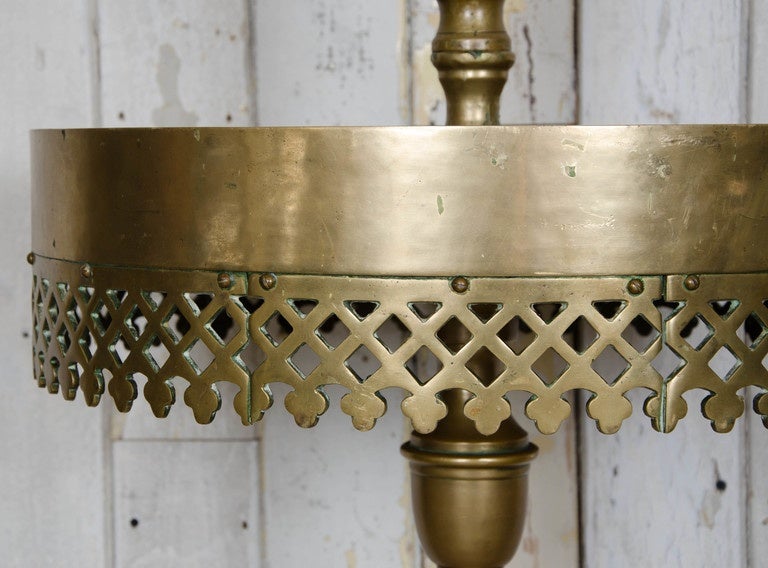 Antique Greek Orthodox Solid Brass Candelabrum Candle Stand In Good Condition In London, GB