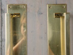 Pair of Large Brass Deco Style Pull Handles