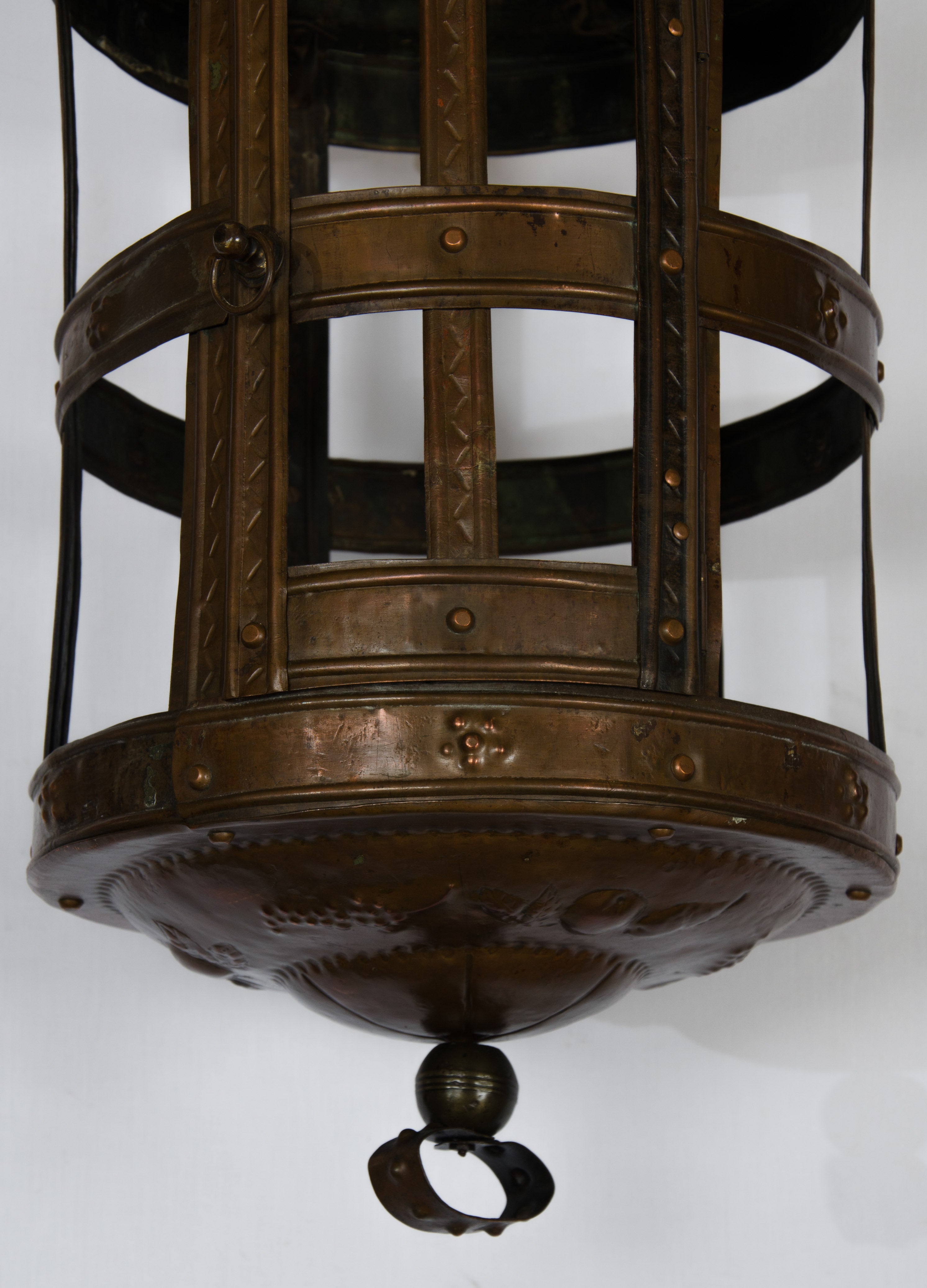 Great Britain (UK) Antique Arts and Crafts Large Copper Lantern