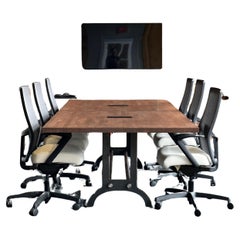 10 foot Industrial Beech Wood conference table