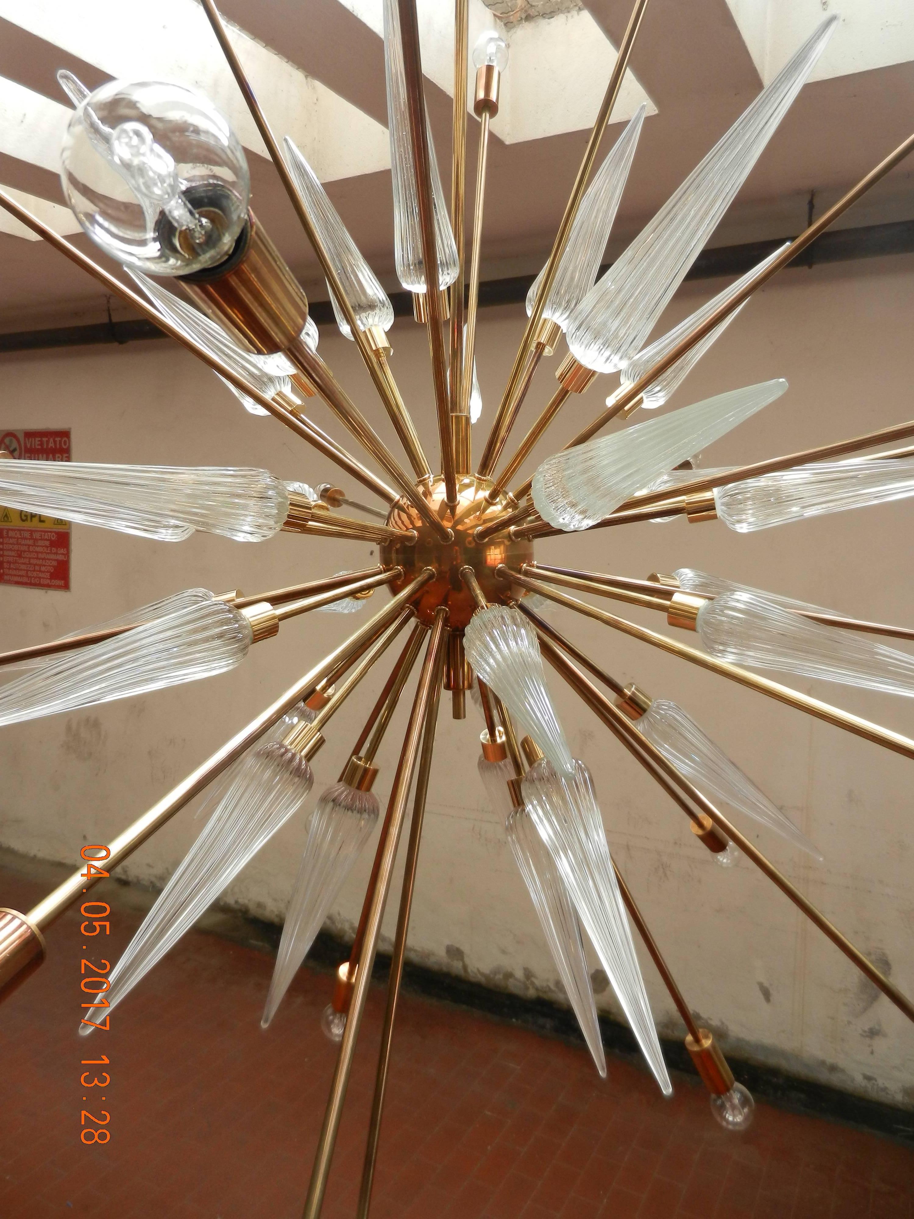 Mid-Century Modern Sputnik Murano Glass Chandelier For Sale