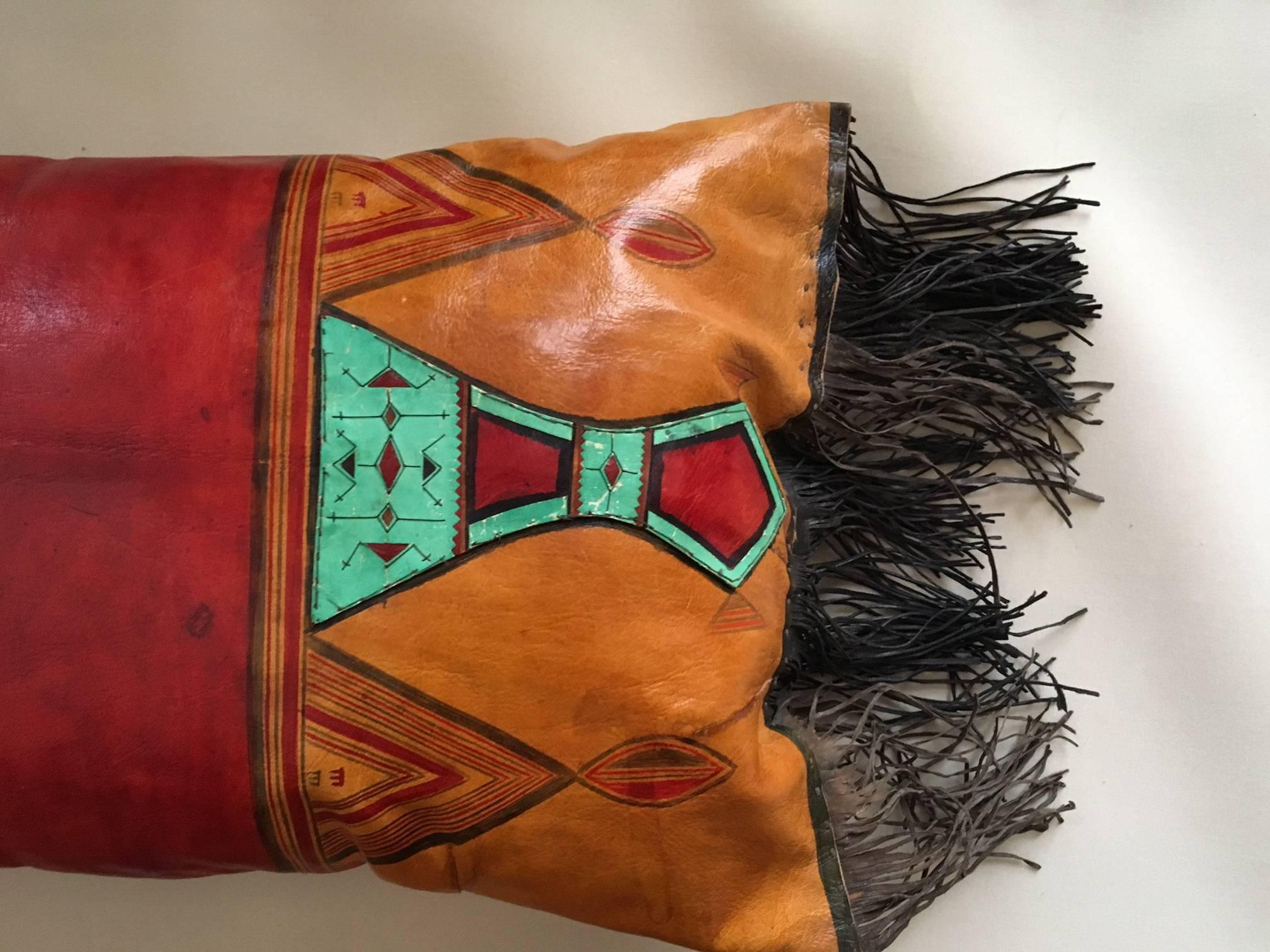 Two Old African Tuareg Pillow Sahara Niger West Africa In Good Condition For Sale In Paris, ile de france