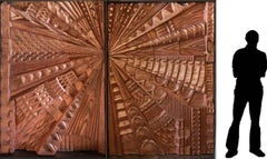 Two Large Sculpted Panels in the Manner of Paul Evans