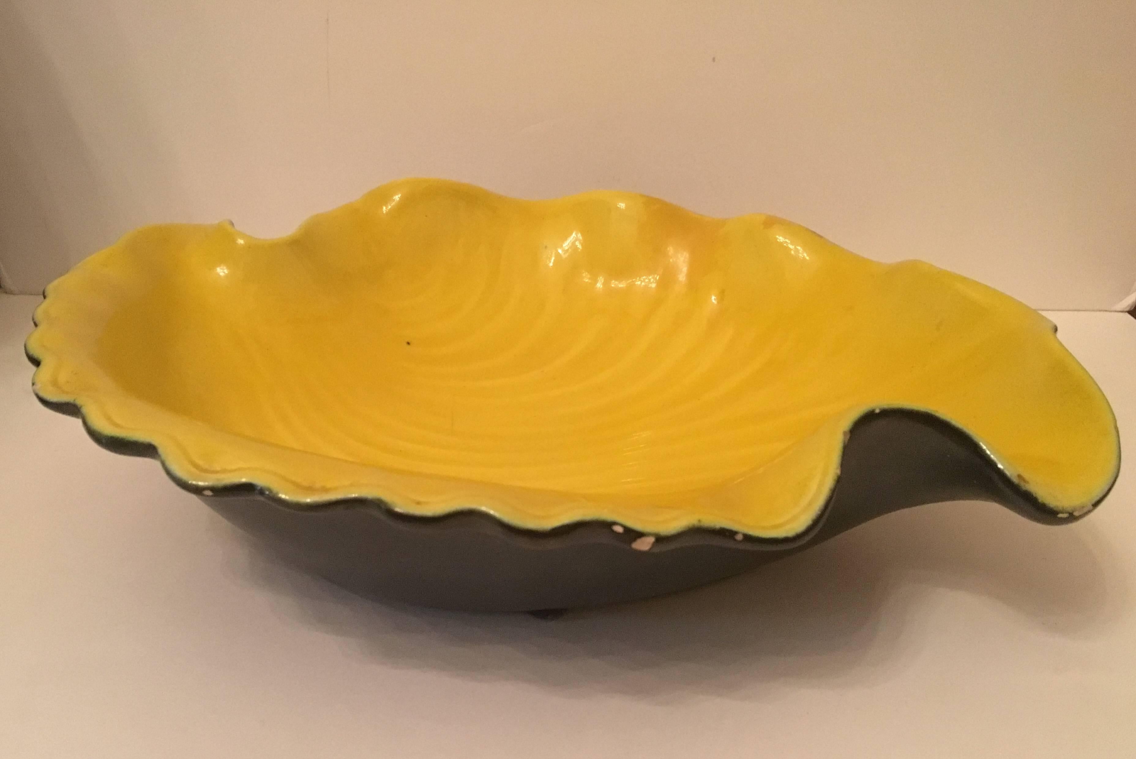 Mid-Century Modern Vase and Shell Shaped Ceramic by Pol Chambost For Sale