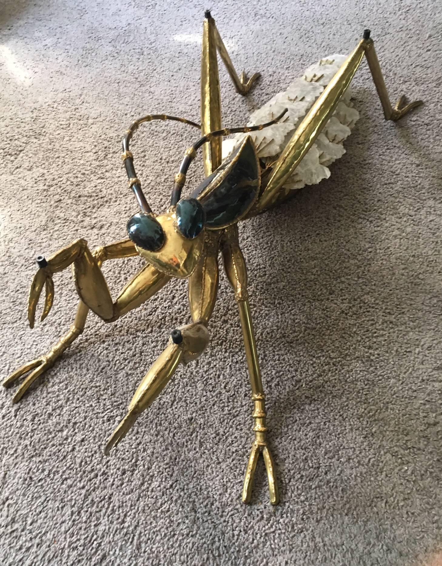Mid-Century Modern Massive Jacques Duval Brasseur Coffee Table in Form of a Praying Mantis For Sale