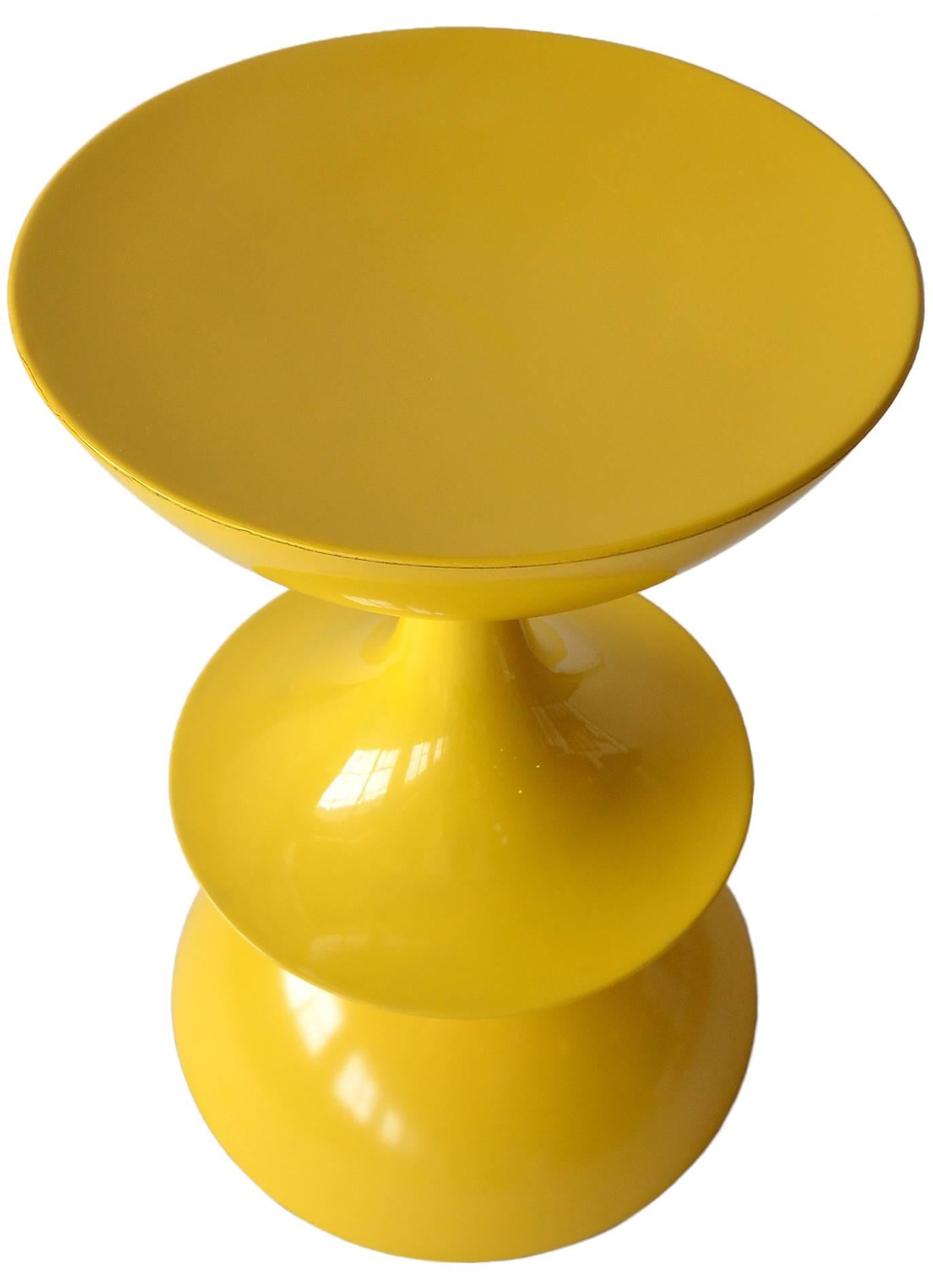 A very uncommon tall stool by Nanna Ditzel for Domus Danica, circa 1969.

These examples were made for a very short time and in very small numbers. 

This piece in a bright yellow fibreglass.

