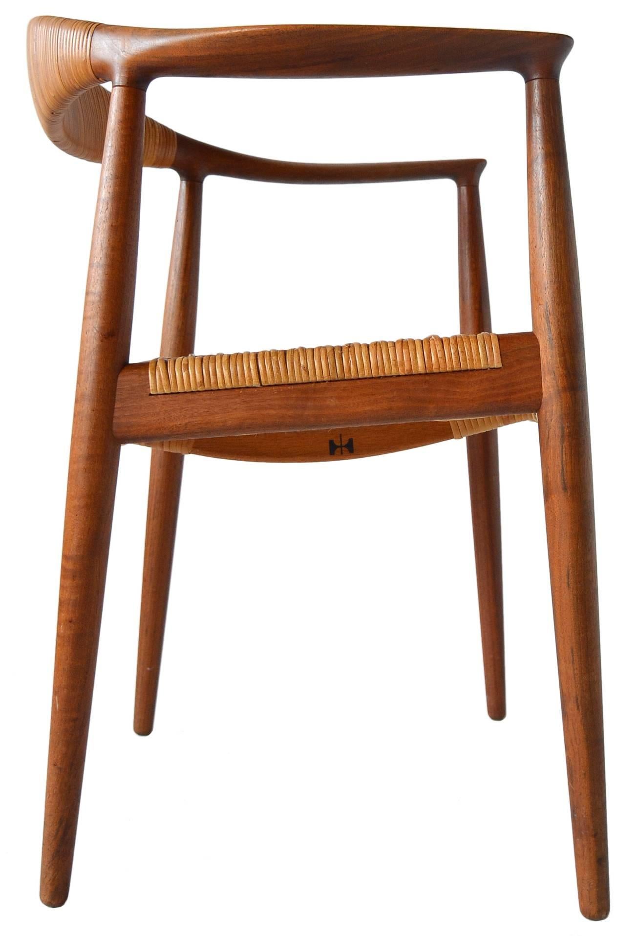 Scandinavian Modern Set of Six Early Caned Armchairs by Hans Wegner