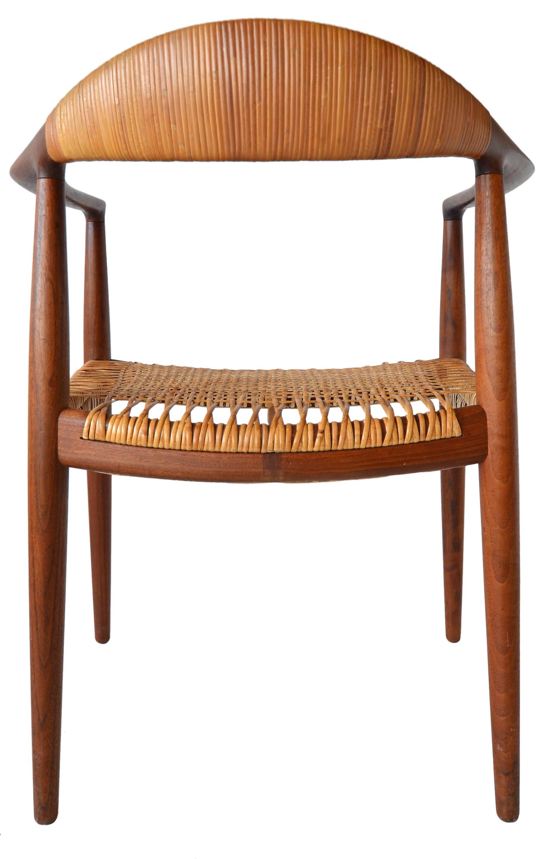 Danish Set of Six Early Caned Armchairs by Hans Wegner