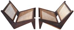 Rare Pair of Pierre Jeanneret Kangaroo Low Chairs in Sissoo Rosewood