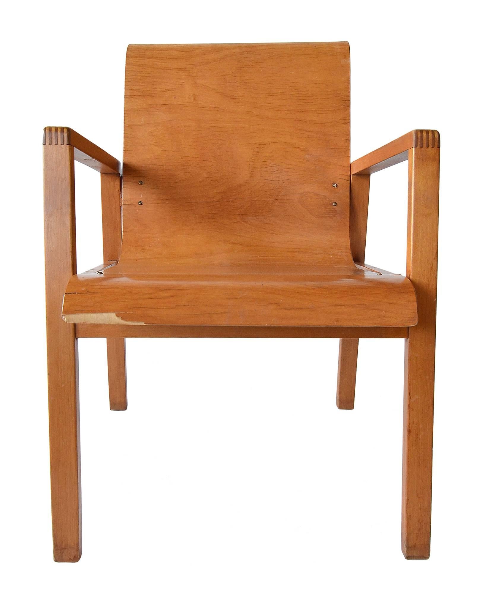 Scandinavian Modern Alvar Aalto Hallway Chair No.403 for Finmar